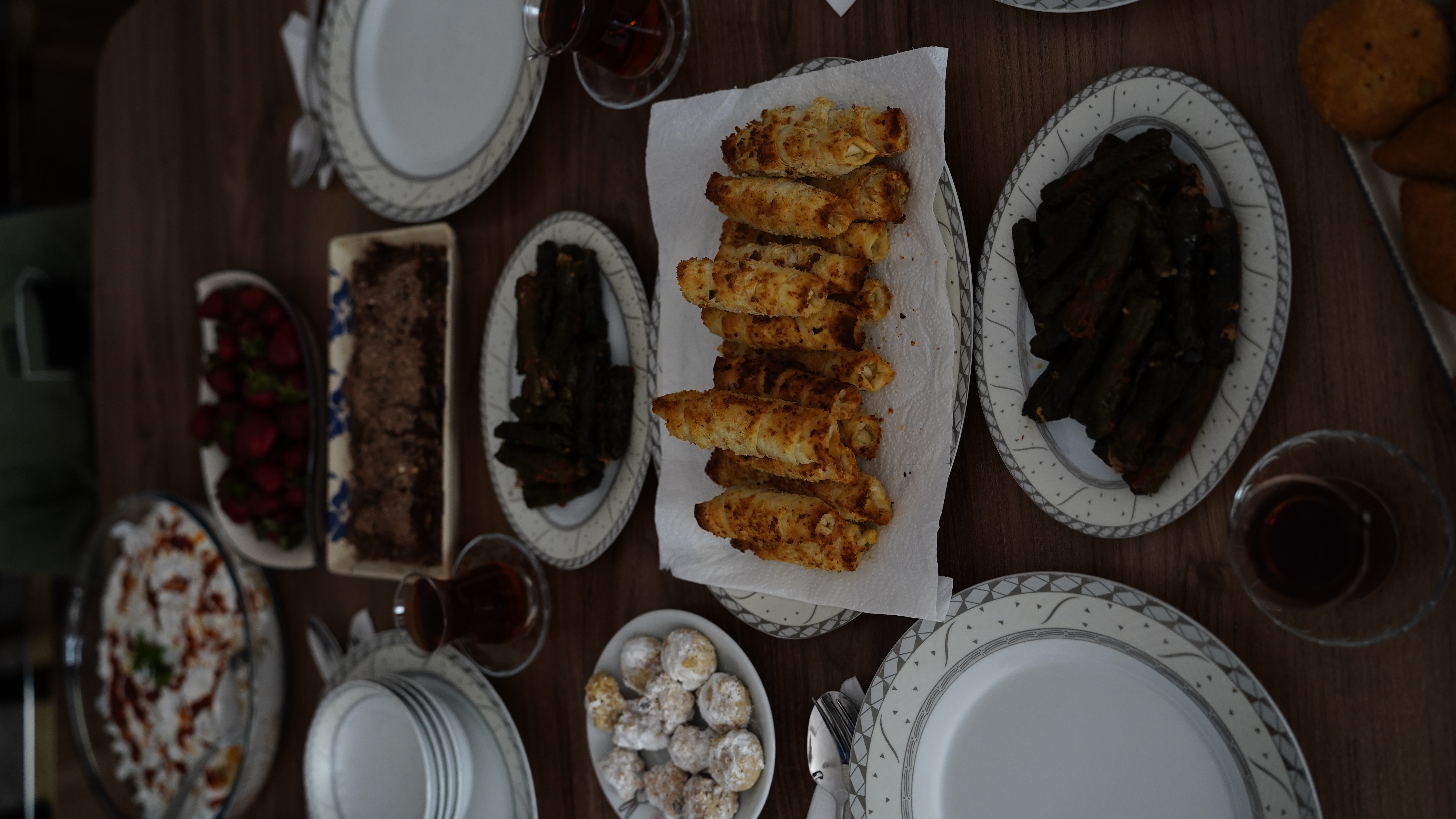 Food on a dining table in Turkey