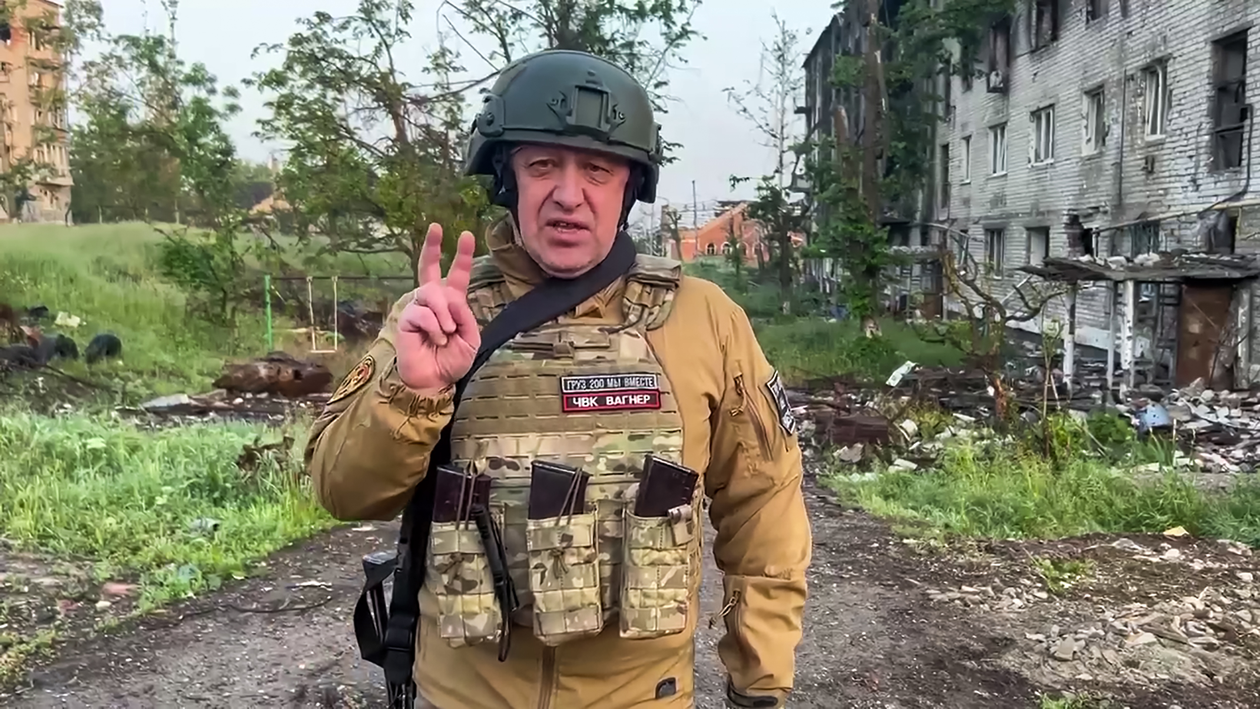 Founder of the Wagner mercenary force Yevgeny Prigozhin makes a statement at the start of the withdrawal of his forces from Bakhmut in this still image taken from a video released on May 25, 2023