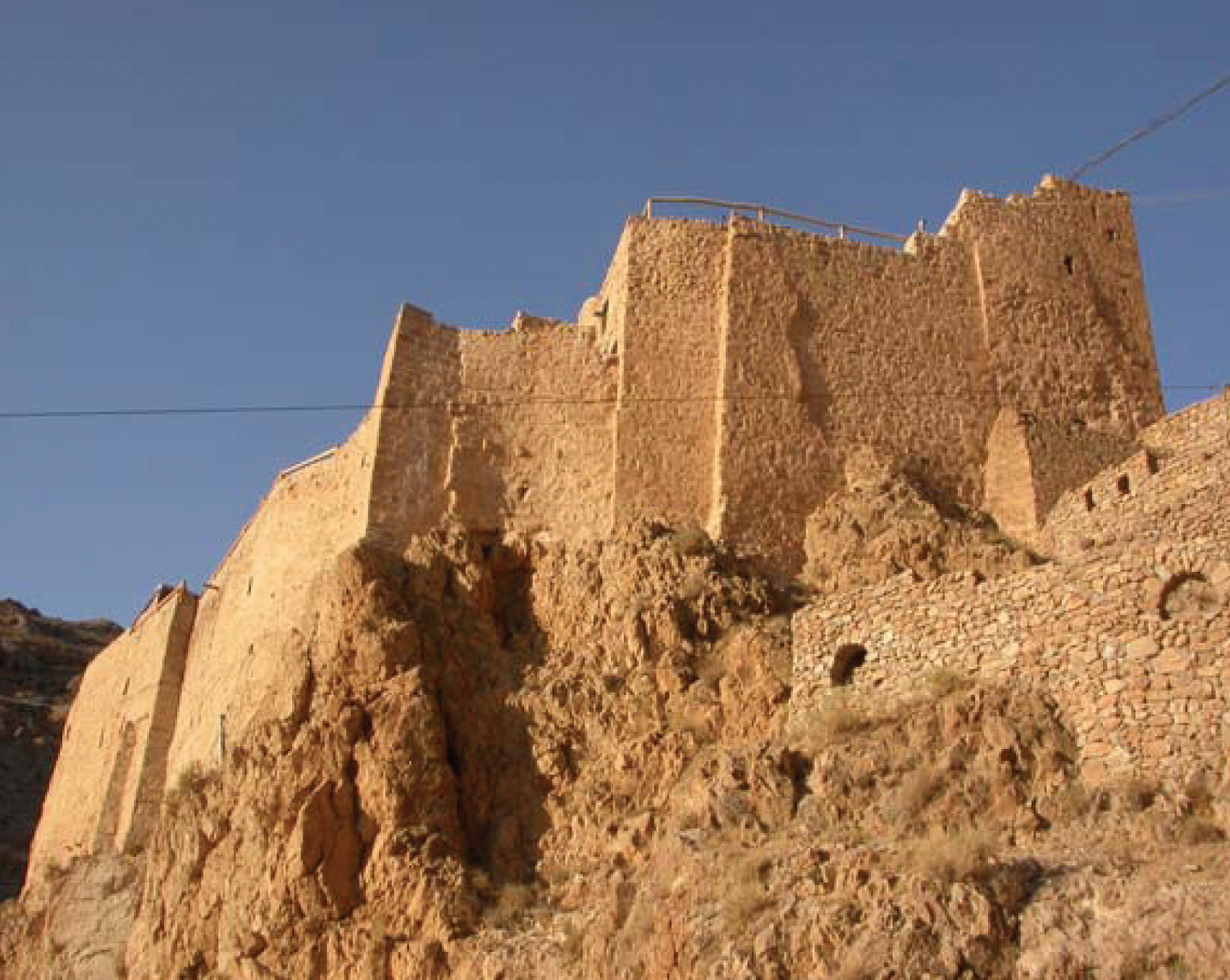 A view of Mar Musa Monastery on top of the hill