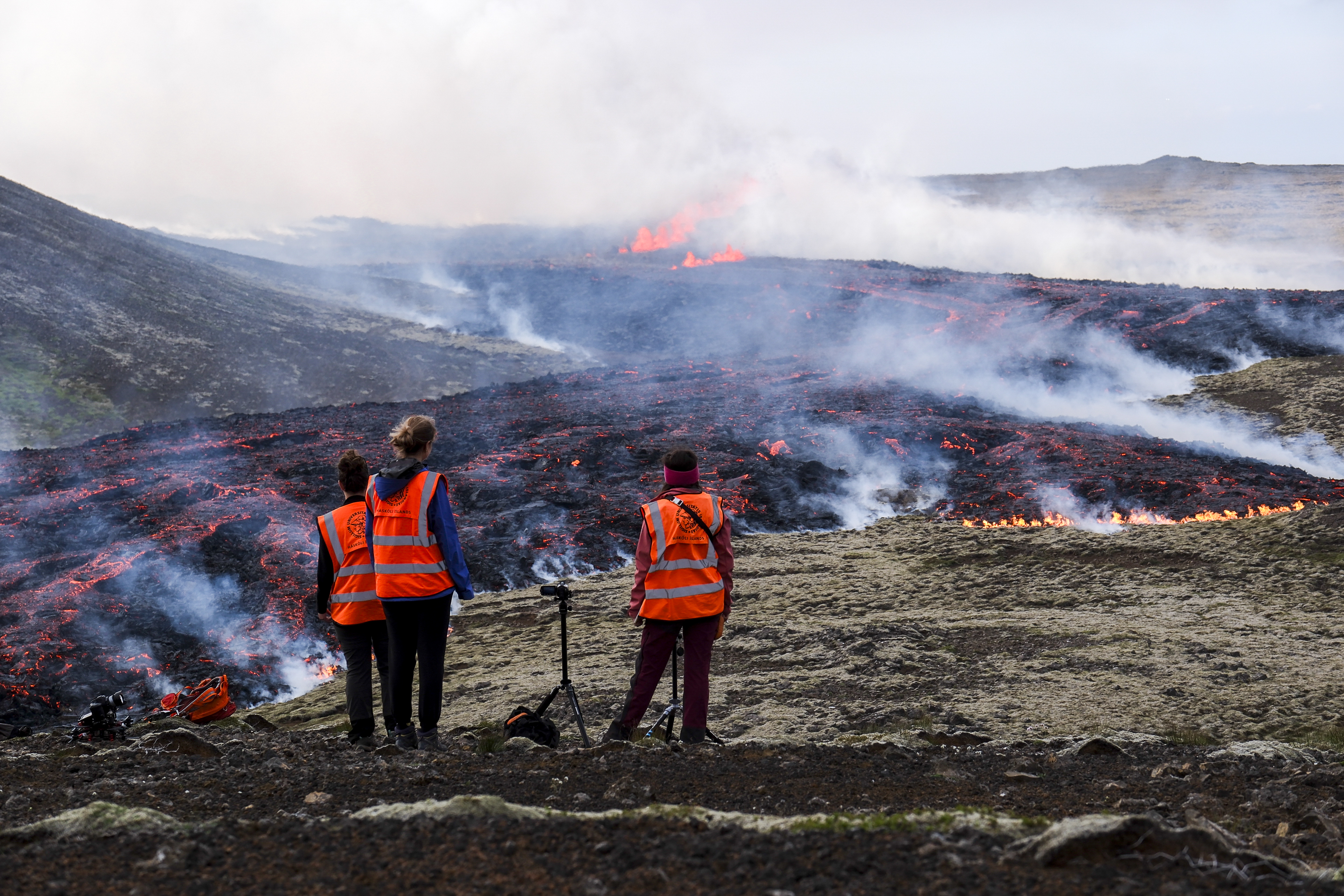 volcanic eruption near Litli Hrutur, south-west of Reykjavik