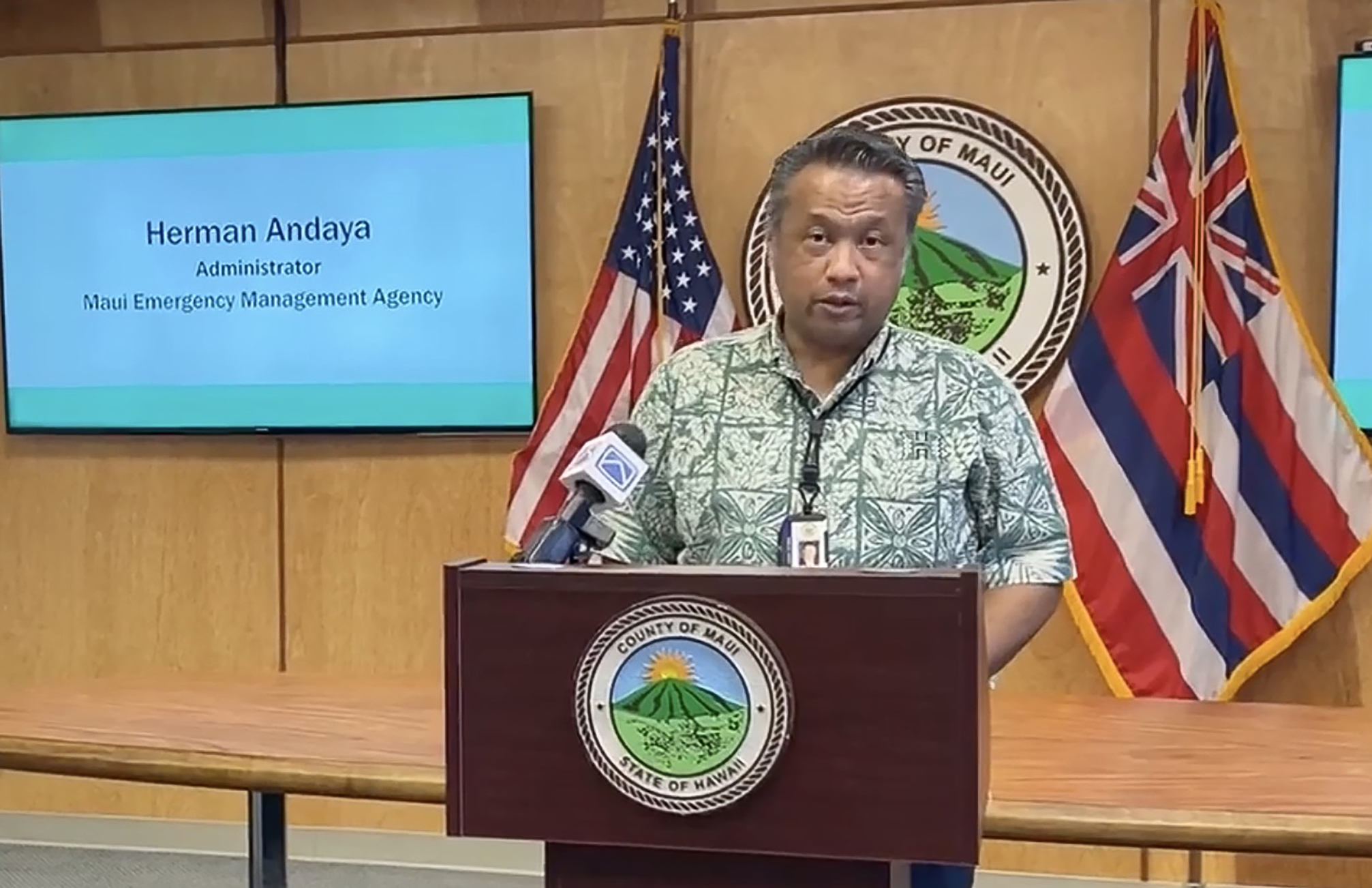This screengrab obtained August 17, 2023, courtesy of County of Maui shows Herman Andaya