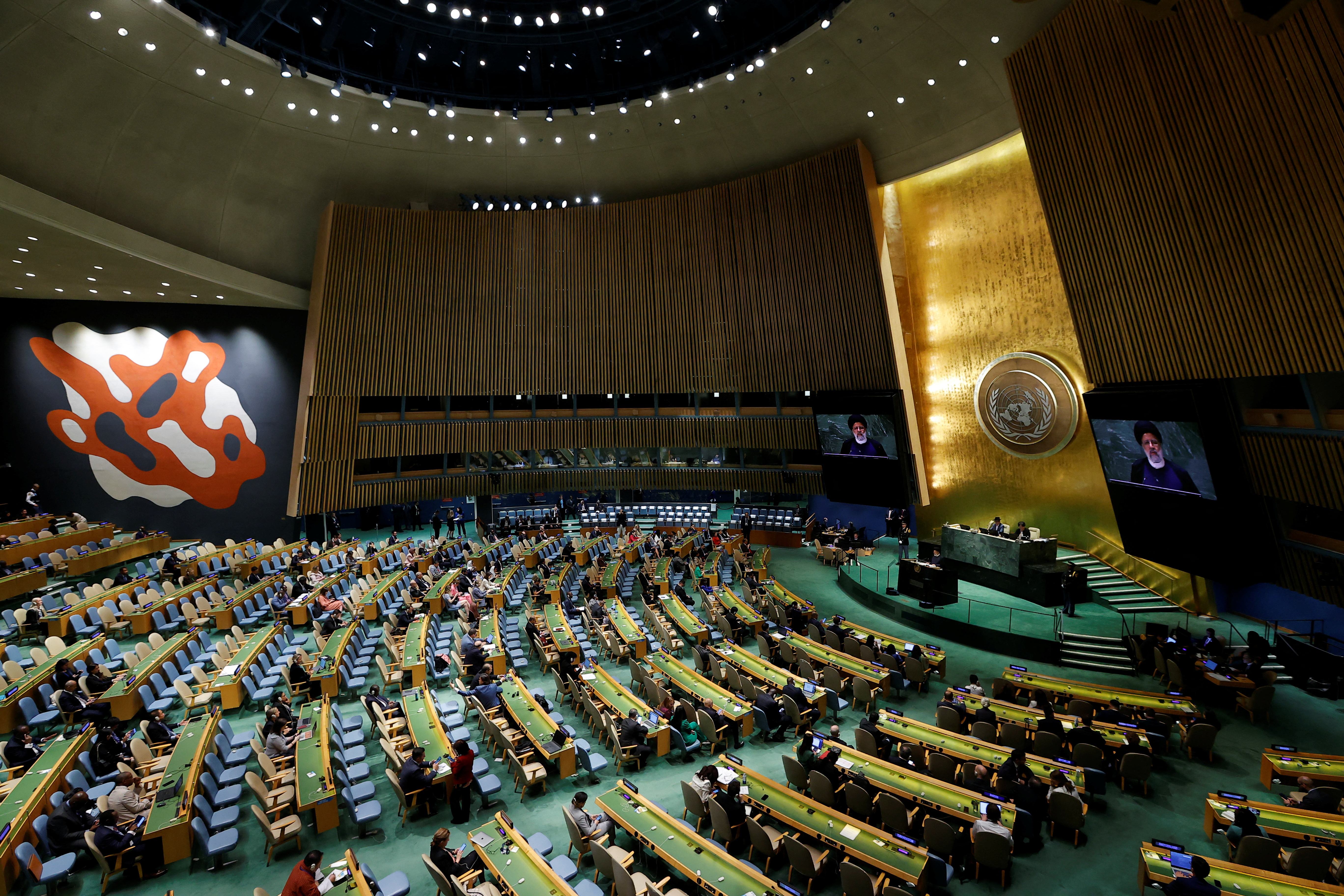 Iran's President Ebrahim Raisi addresses the 78th Session of the U.N. General Assembly in New York City. [Eduardo Munoz/Reuters]