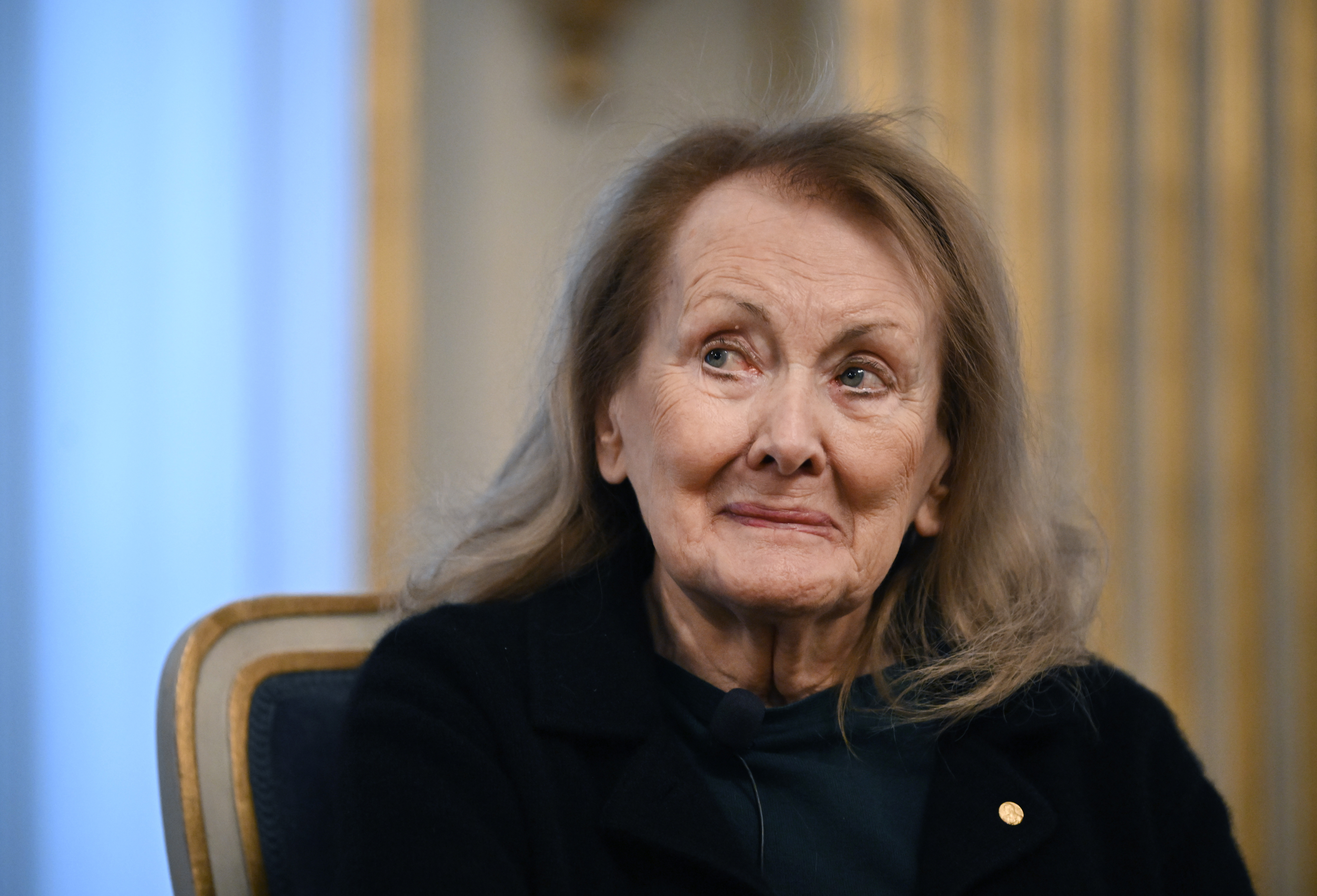 Annie Ernaux of France, Nobel laureate in literature 2022, during a press conference in Stockholm, Sweden, 06 December 2022. EPA-EFE/ANDERS WIKLUND SWEDEN OUT