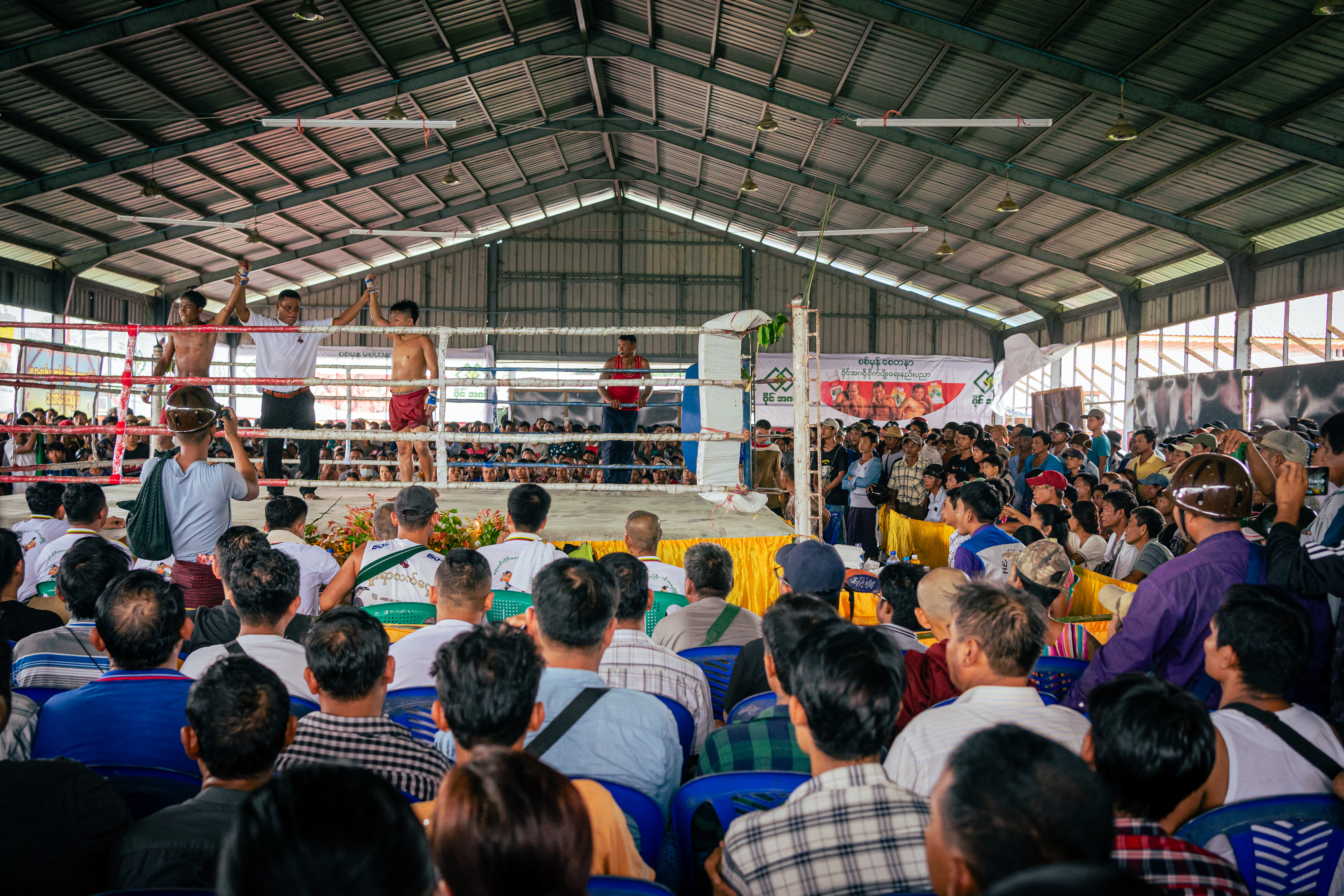 Lethwei’s traditional rules encourage an aggressive approach: fighters can only win if they knock out their opponent. If both still stand at the end, there is no points system to find a victor. The bout is declared a draw.