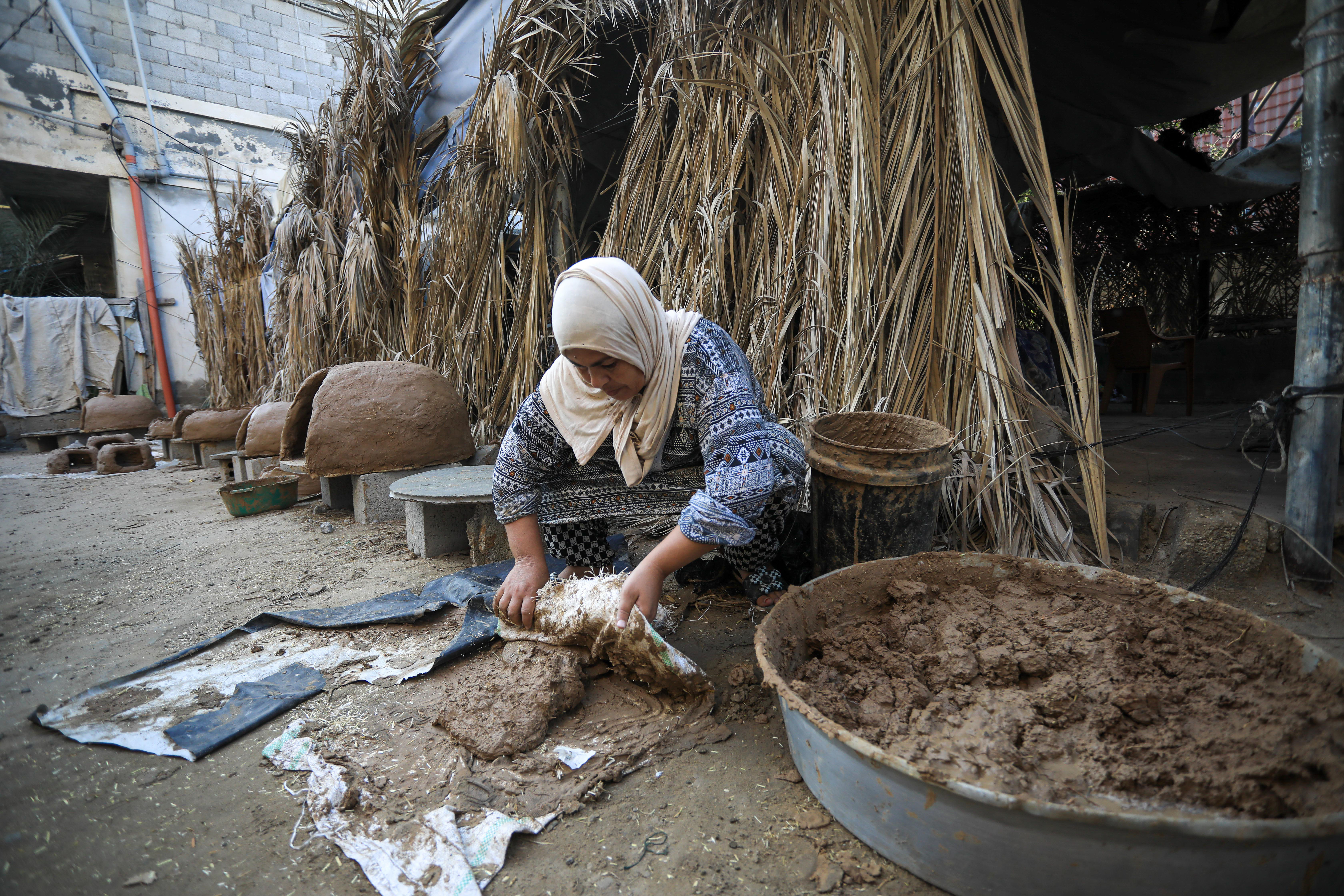 Traditional ovens made by Palestinian woman