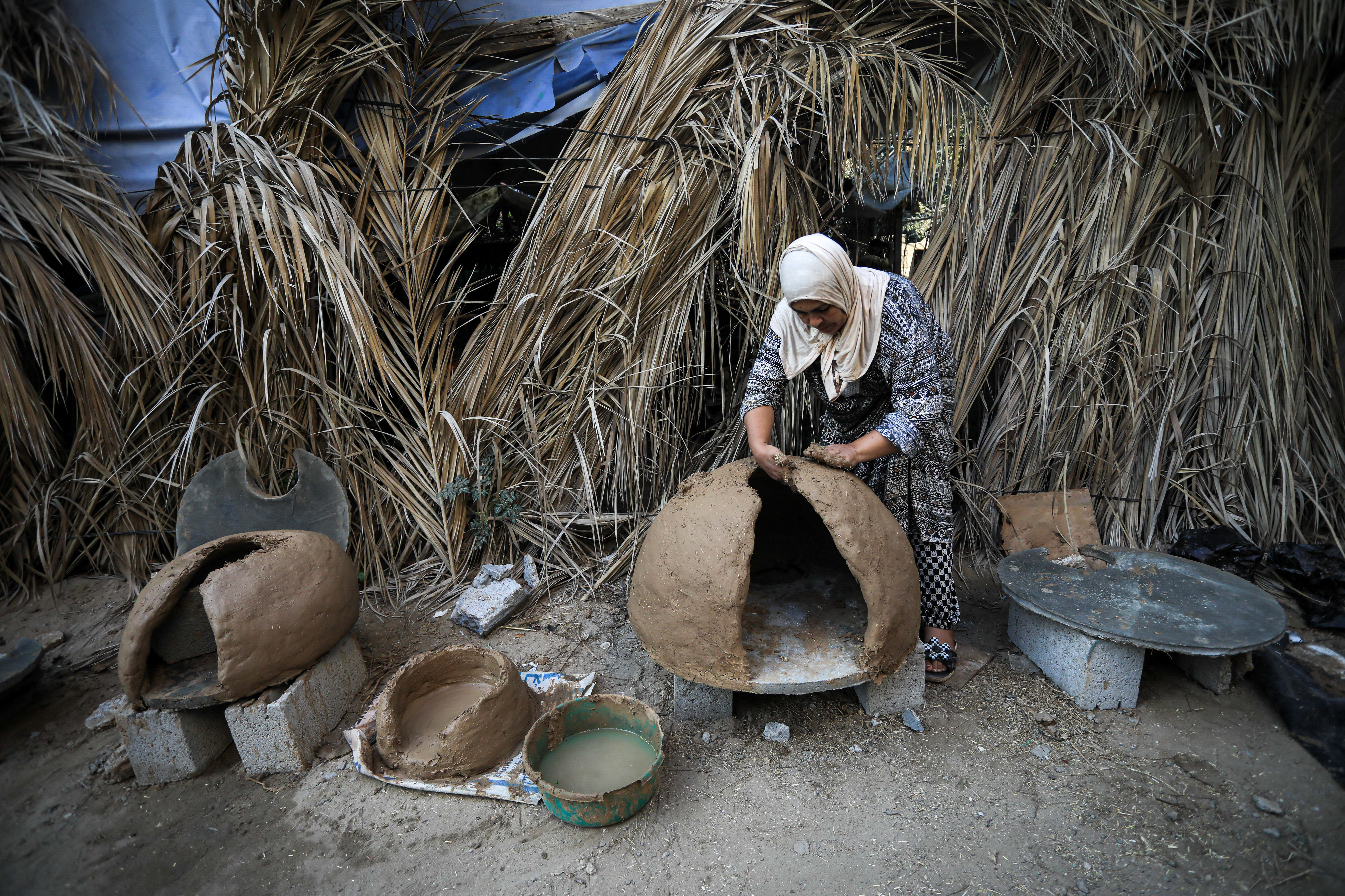 Traditional ovens made by Palestinian woman