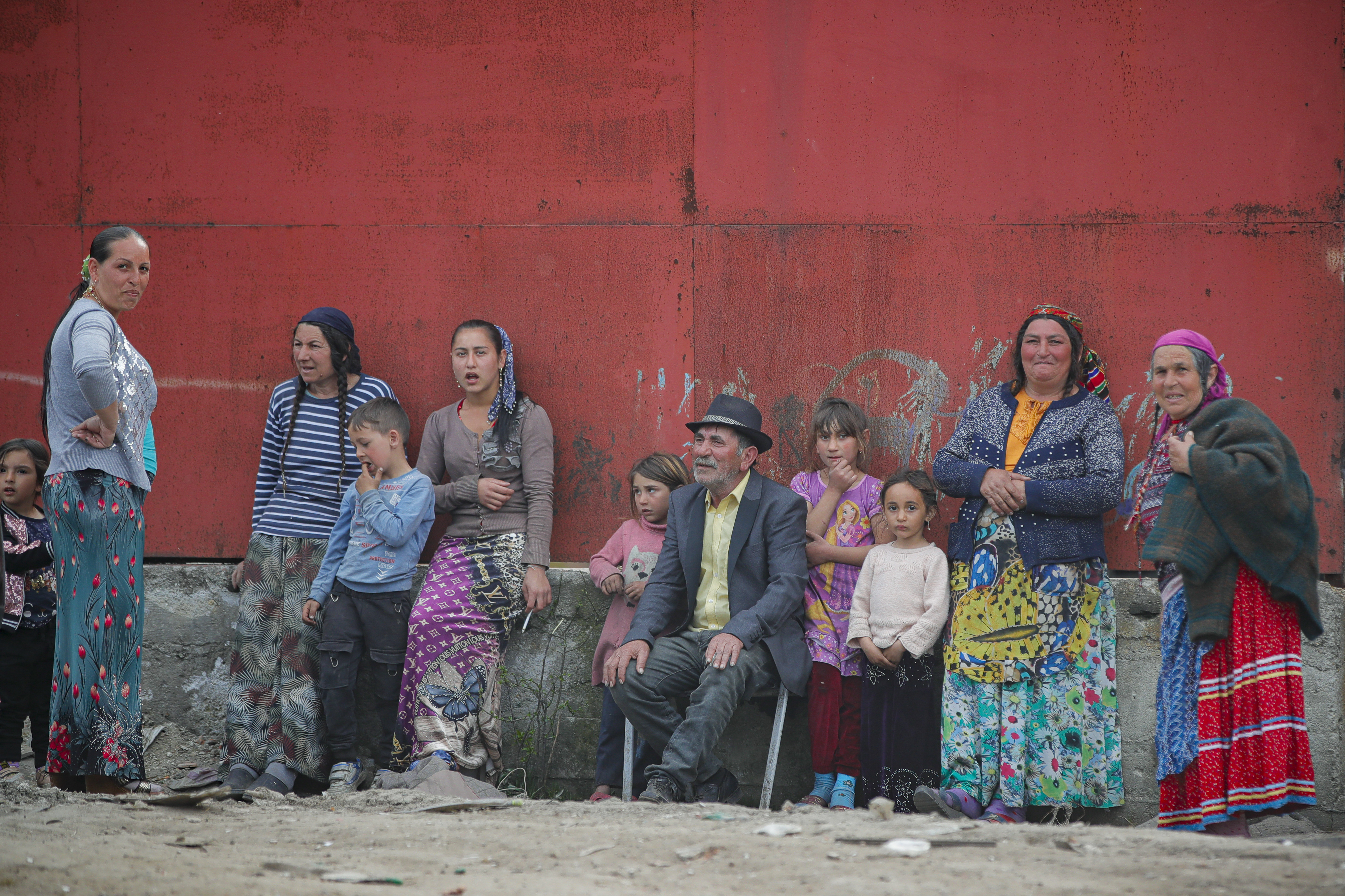 Roma people in Vidra, Romania, on Tuesday, April 13, 2021 [Vadim Ghirda/AP Photo]