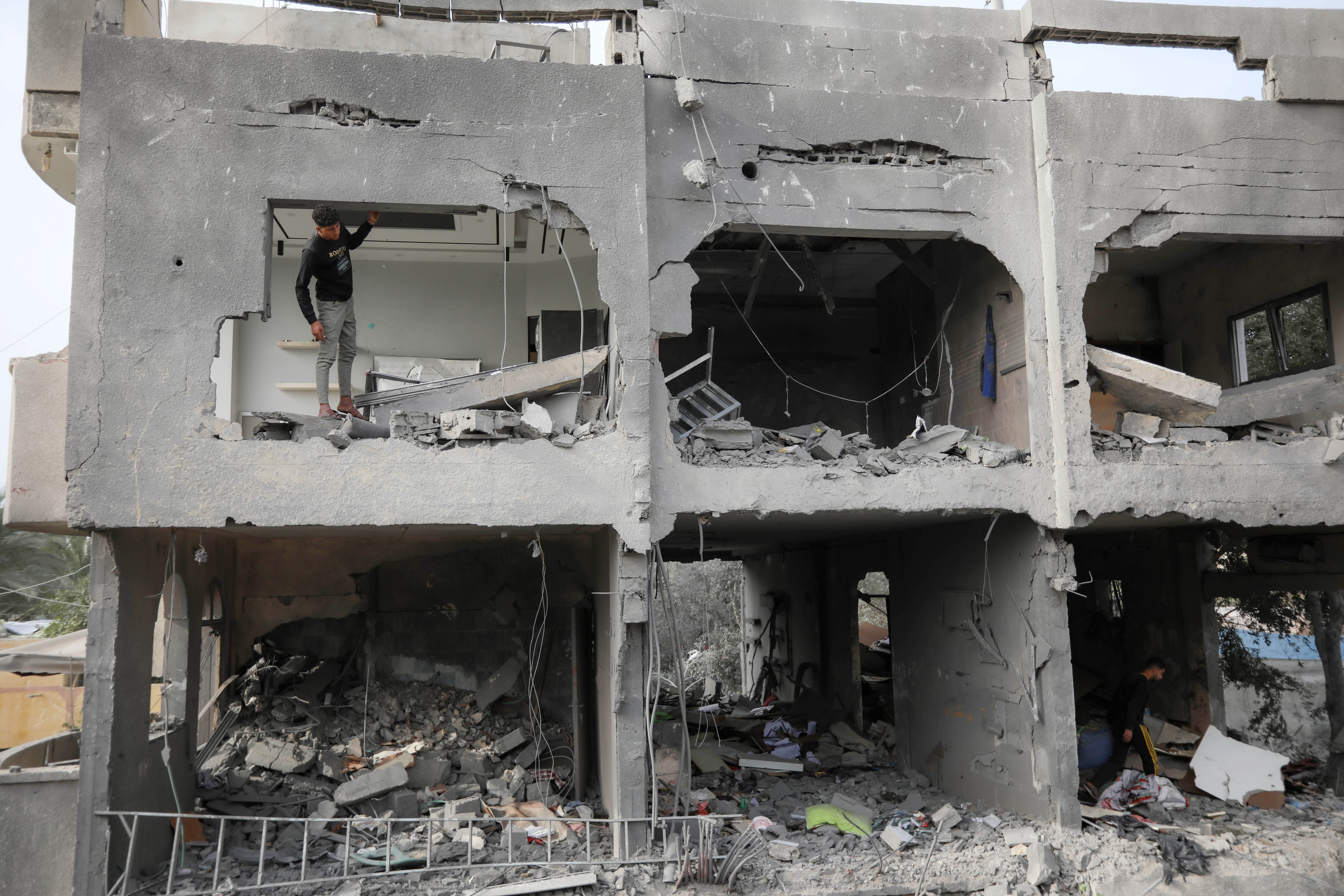 Israeli attack on a residential home in al-Zuwaydeh, central Gaza Strip