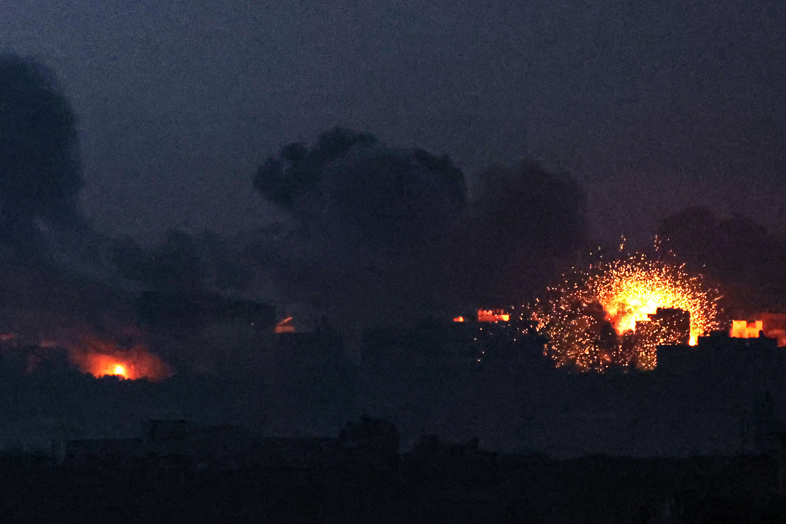 an explosion against a black night sky