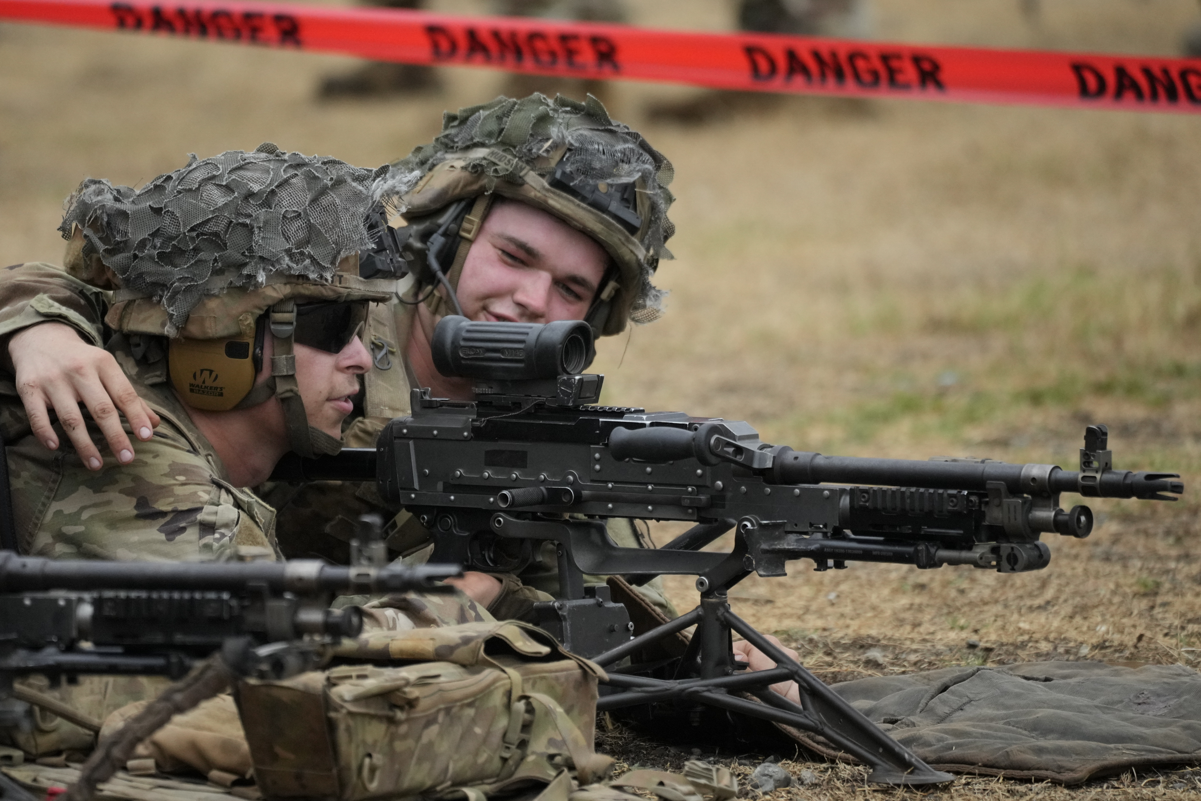 U.S. troopers practice drills during a joint military exercise between the U.S, and Philippines called "Balikatan", Tagalog for shoulder-to-shoulder at Fort Magsaysay, Nueva Ecija province, northern Philippines on, Thursday, April 13, 2023.