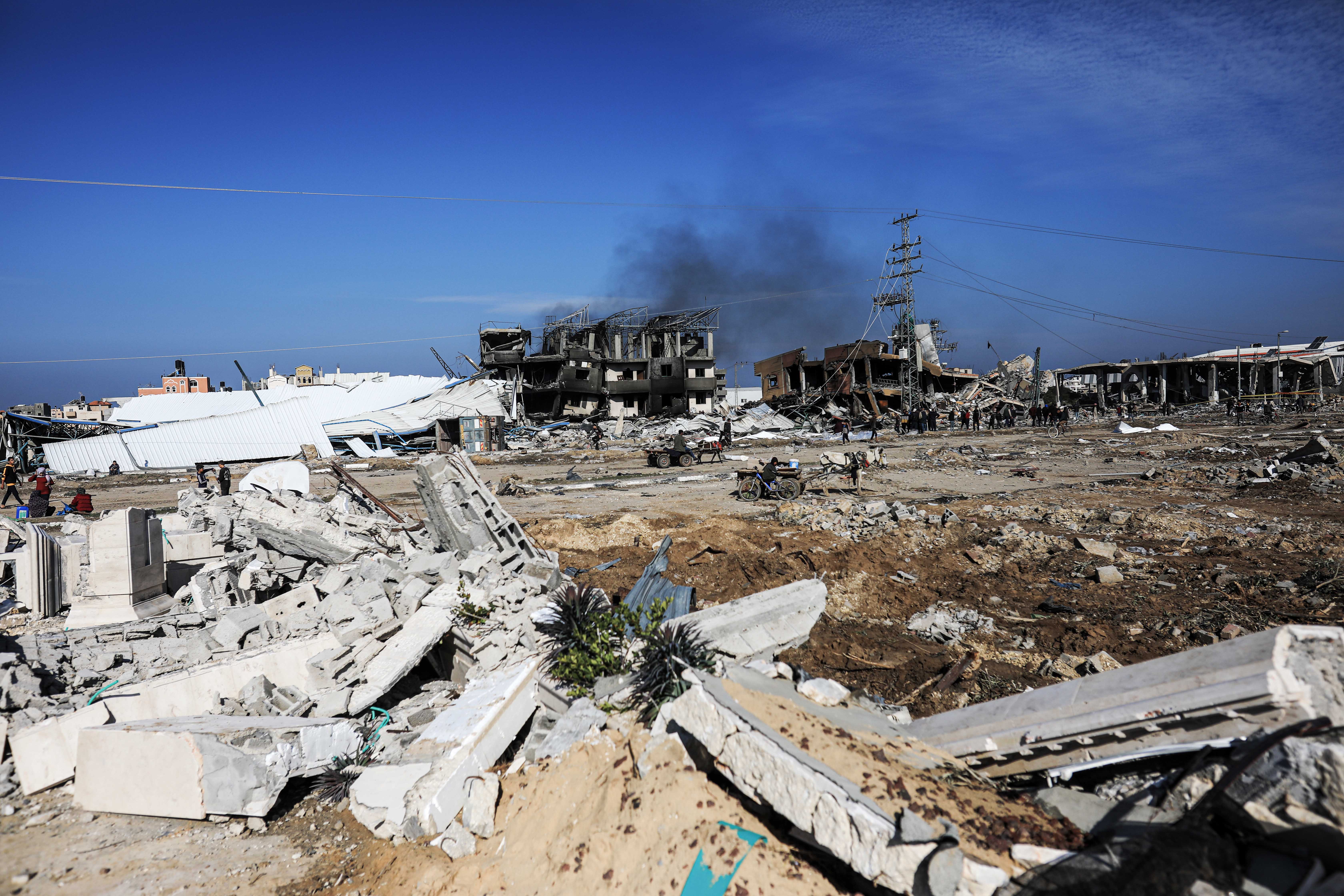 Al-Maghazi refugee camp after Israeli forces withdrew from the area in Deir Al Balah, Gaza