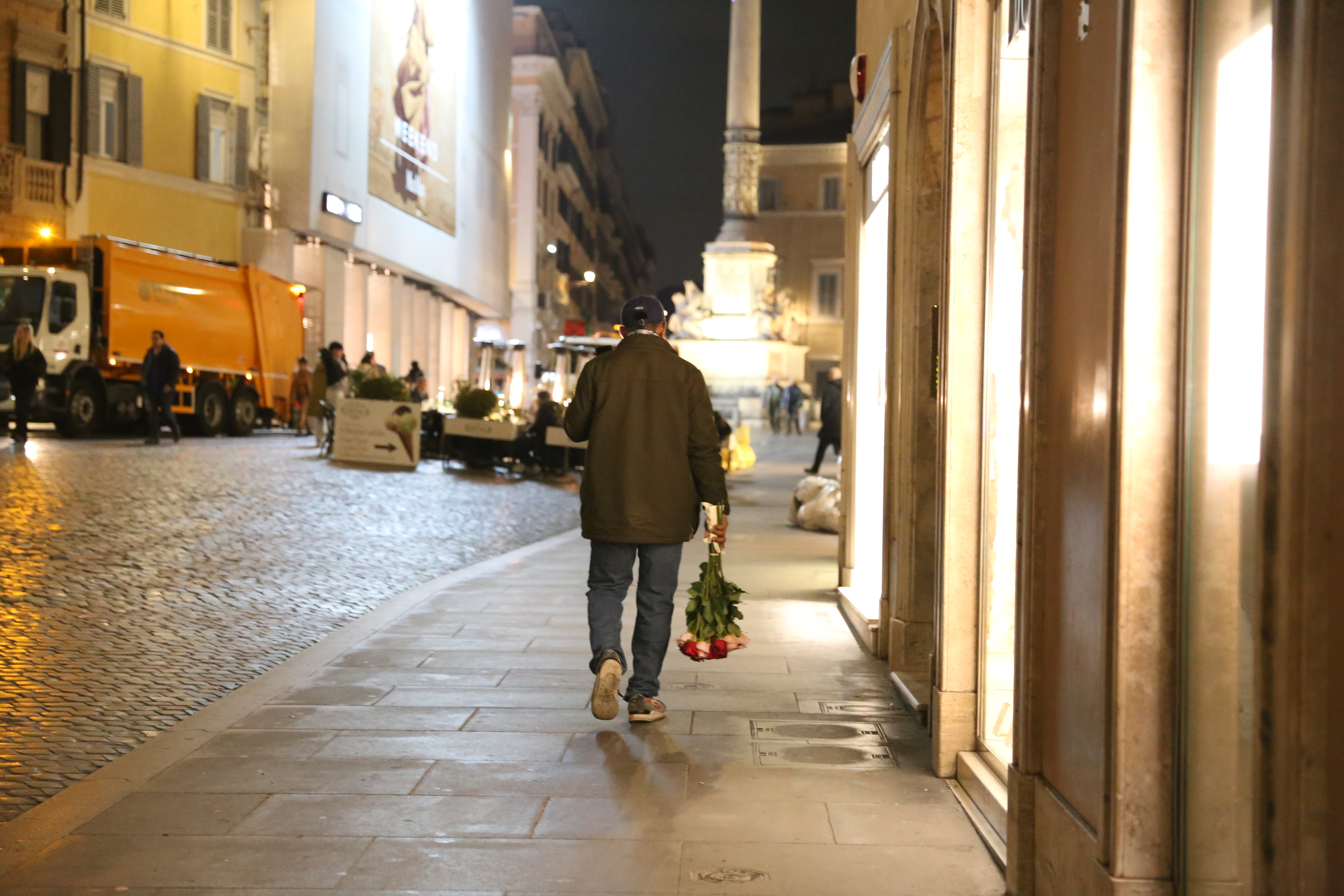 Rose seller in Italy