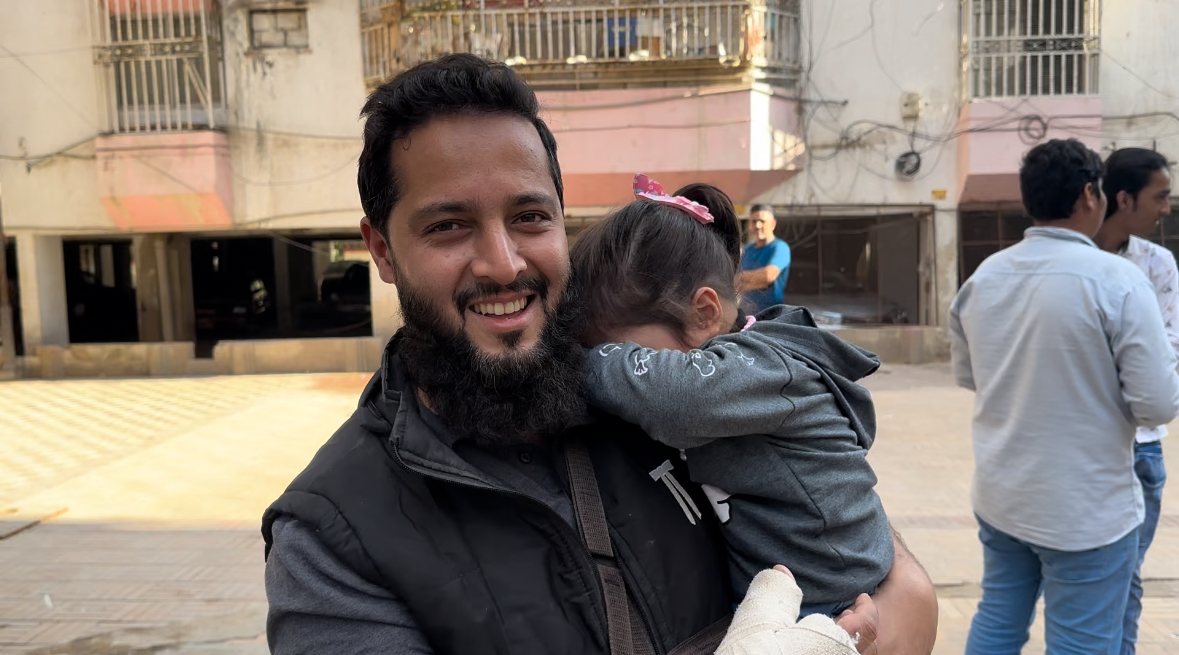 Zohaib Khan, voter from Malir who had to travel to Gulistan-e-Johar [Alia Chughtai/Al Jazeera]