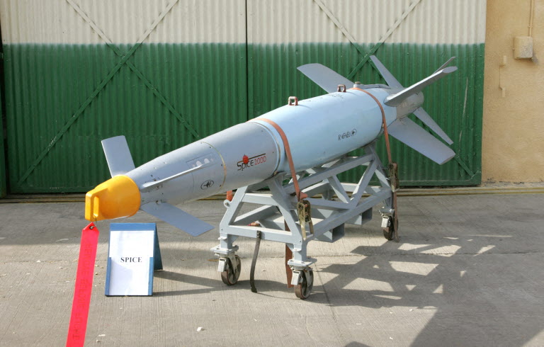 rocket on its carrier frame