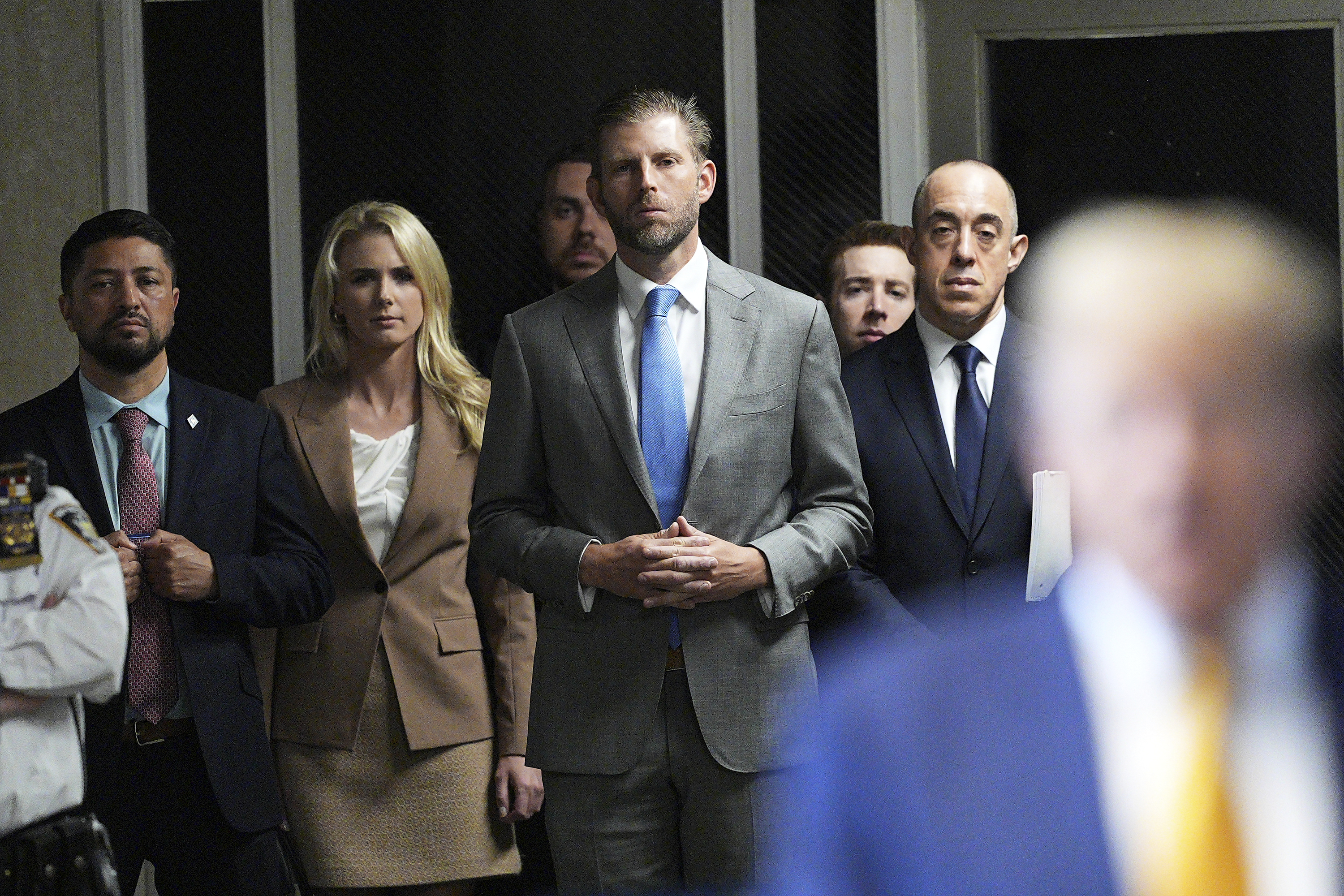 Eric Trump walks into the Manhattan criminal court.