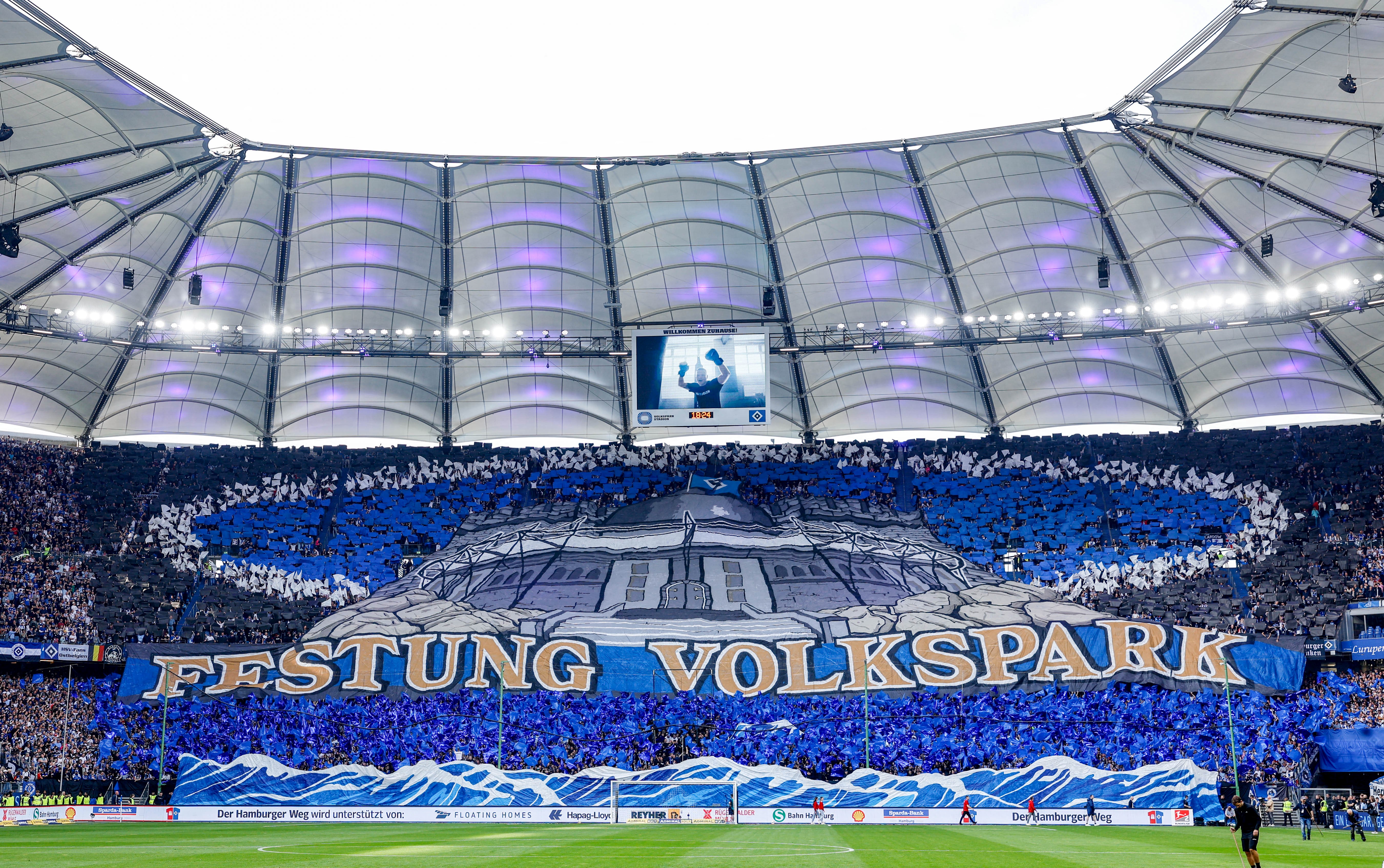 Interval view of fans at football stadium.