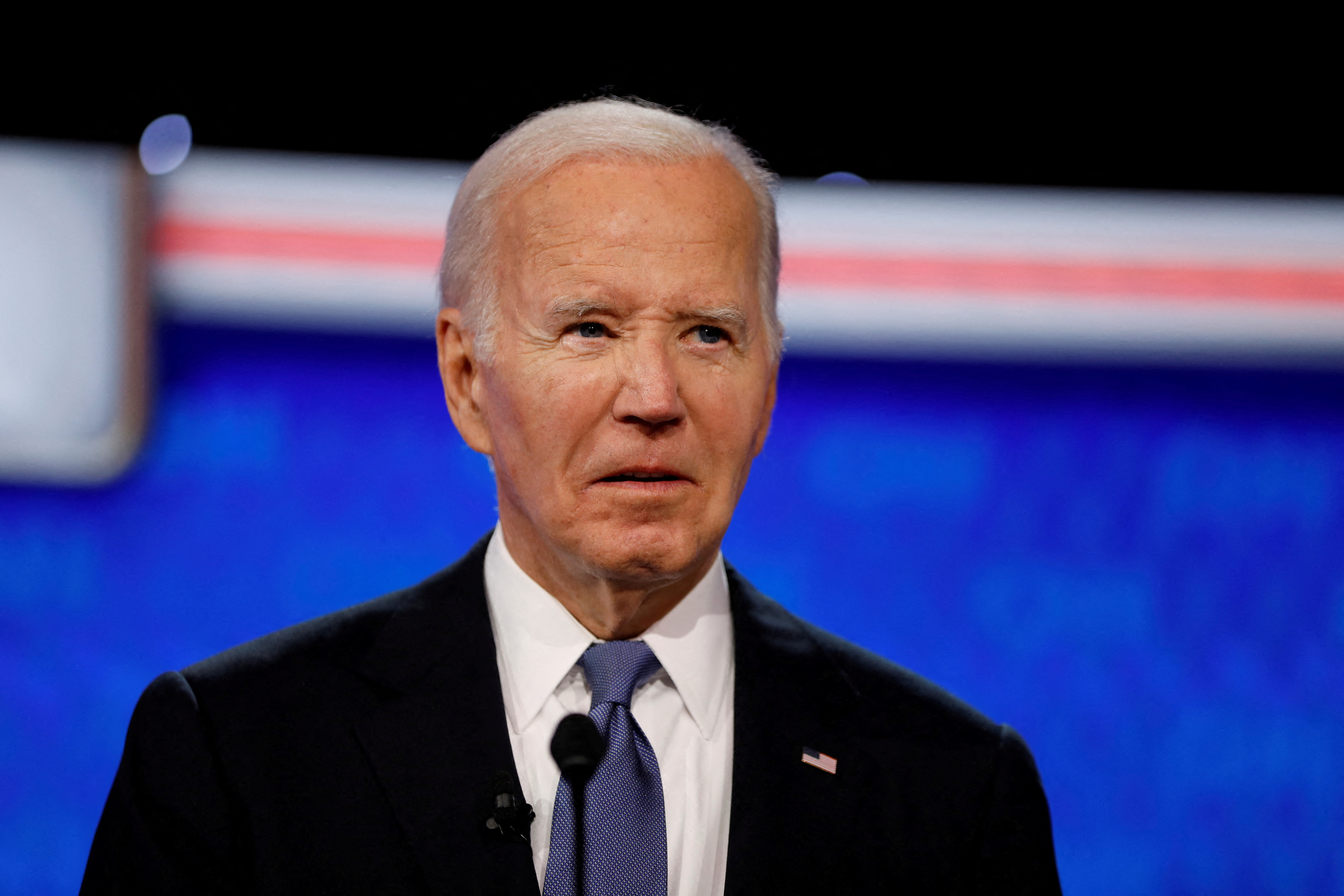FILE PHOTO: U.S. President Joe Biden attends the first presidential debate hosted by CNN in Atlanta, Georgia, U.S., June 27, 2024. [Marco Bello/Reuters]
