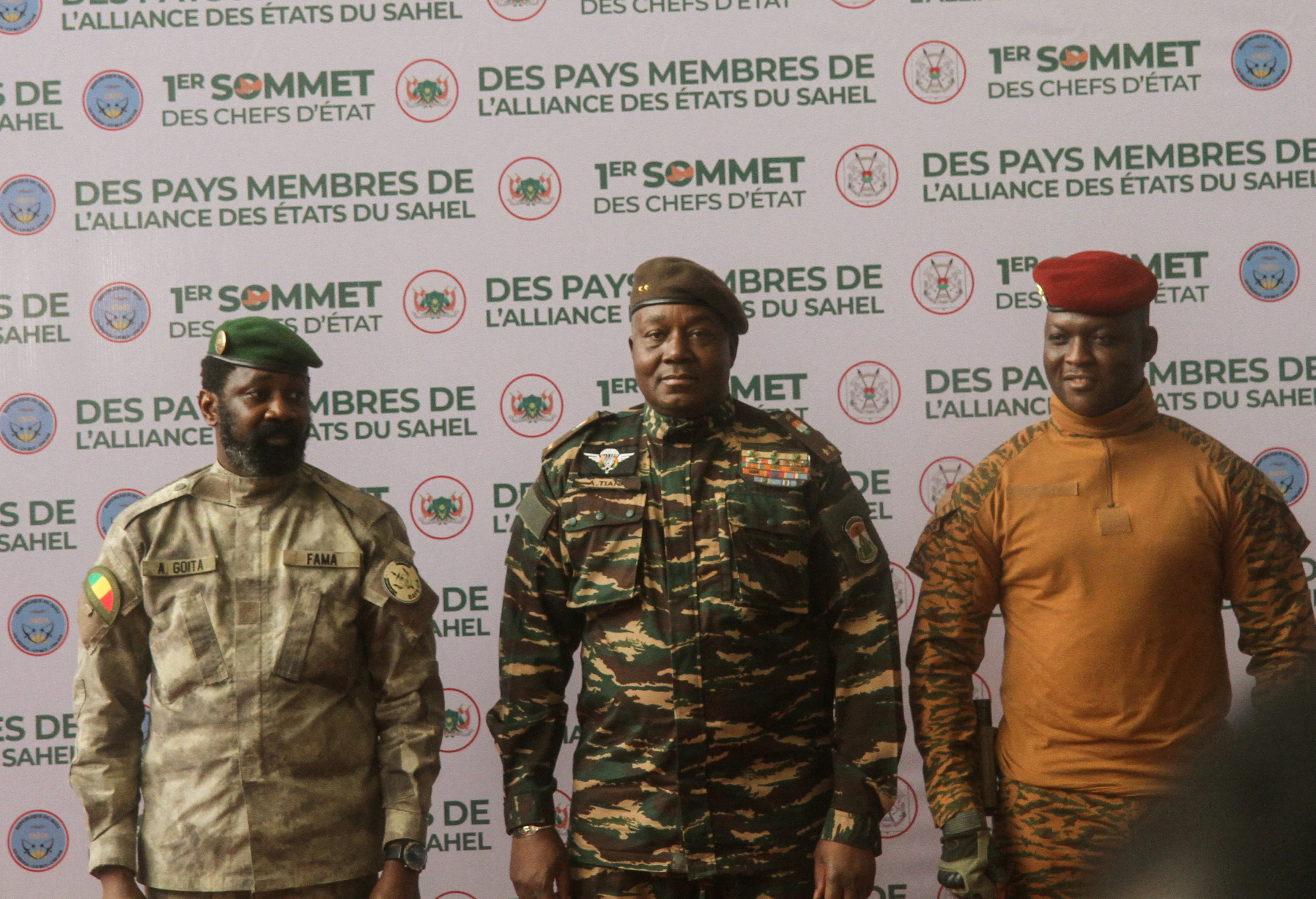 Mali's Assimi Goita, Niger's General Abdourahamane Tiani and Burkina Faso's Captain Ibrahim Traore