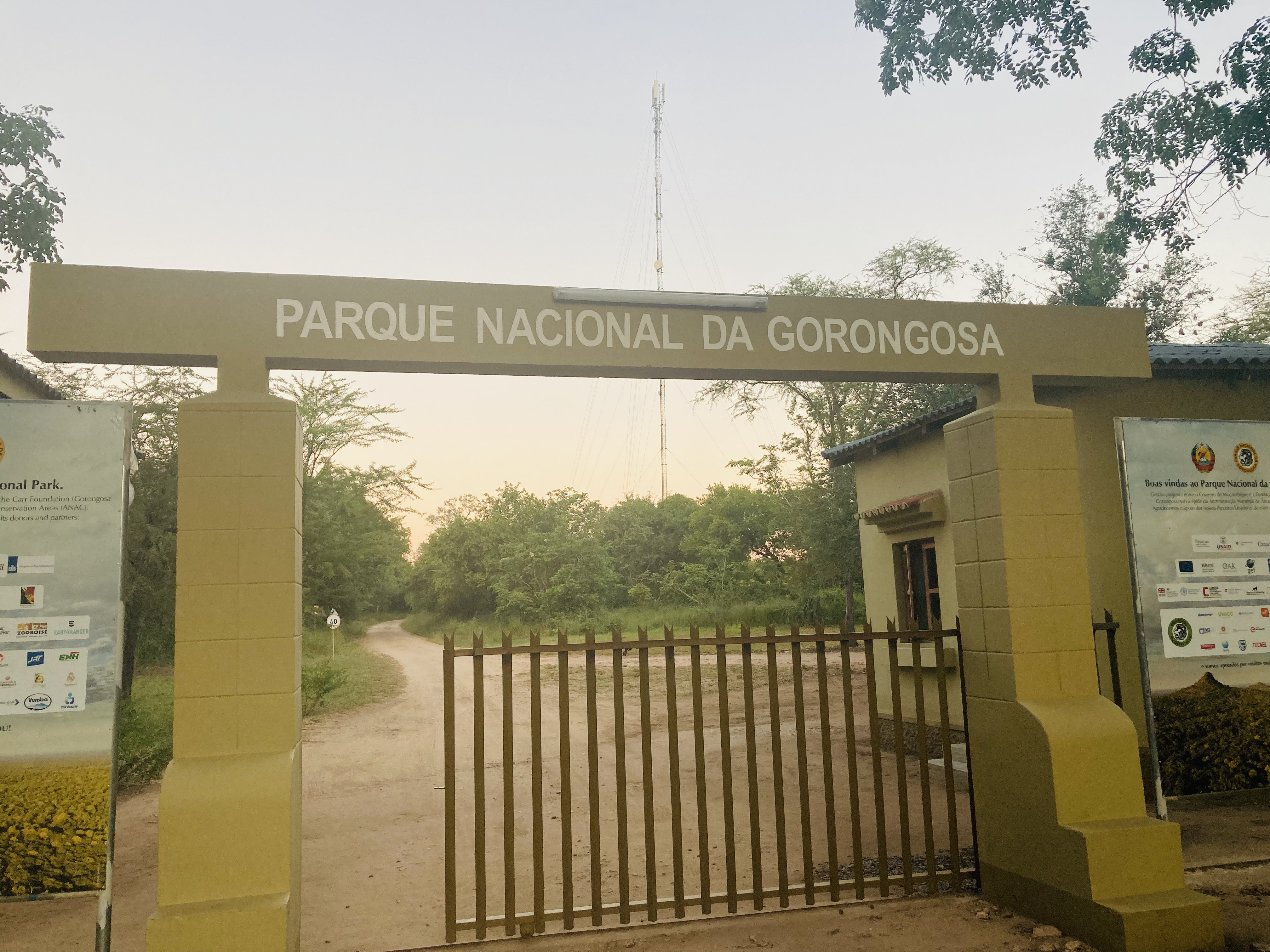 The main entrance to the Gorongosa National Park