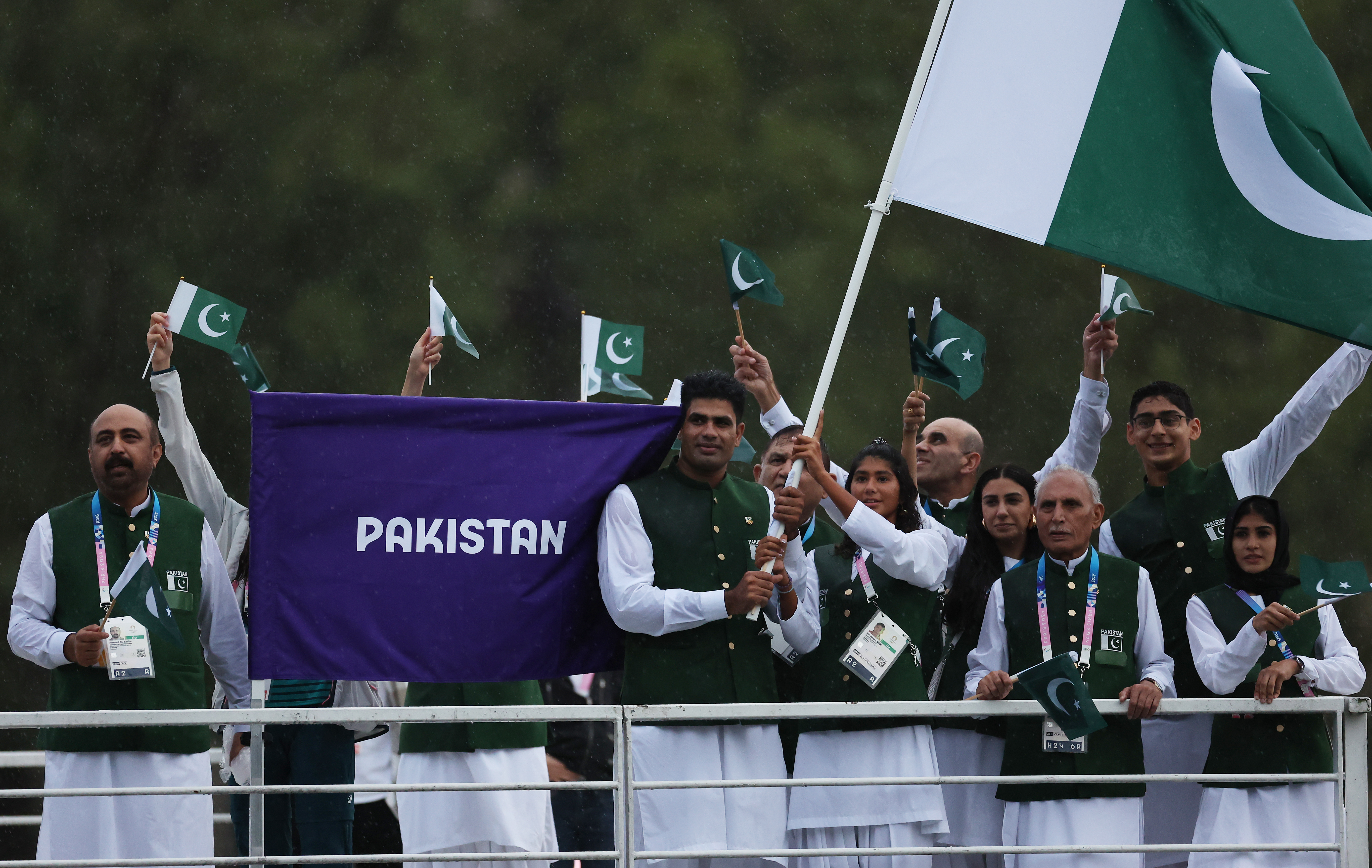 Arshad Nadeem of Pakistan in action at the 2021 Tokyo Olympics [Kai Pfaffenbach/Reuters]