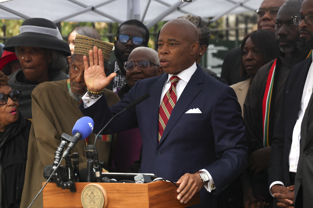 New York City Mayor Eric Adams during a press conference