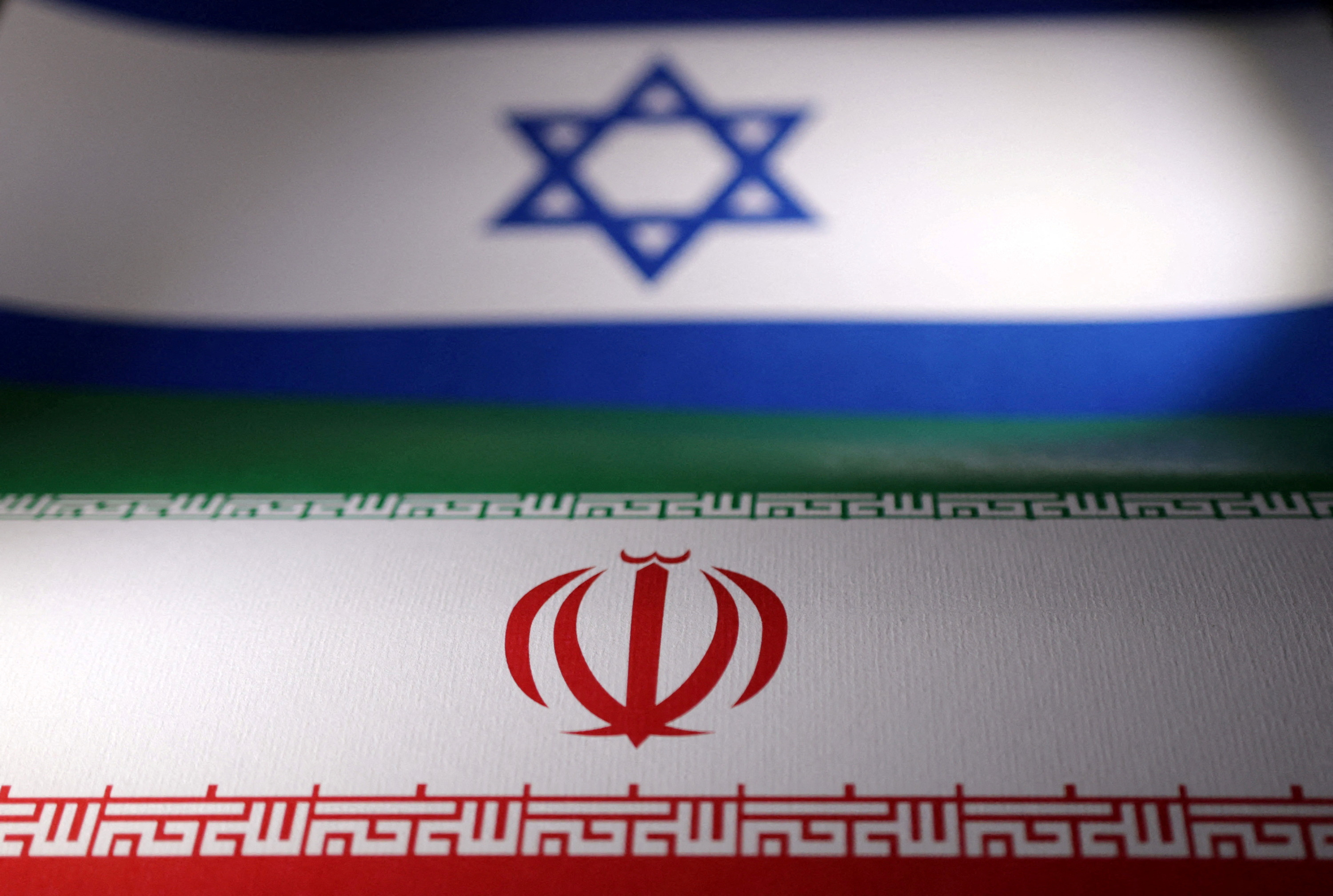 Israeli and Iranian flags