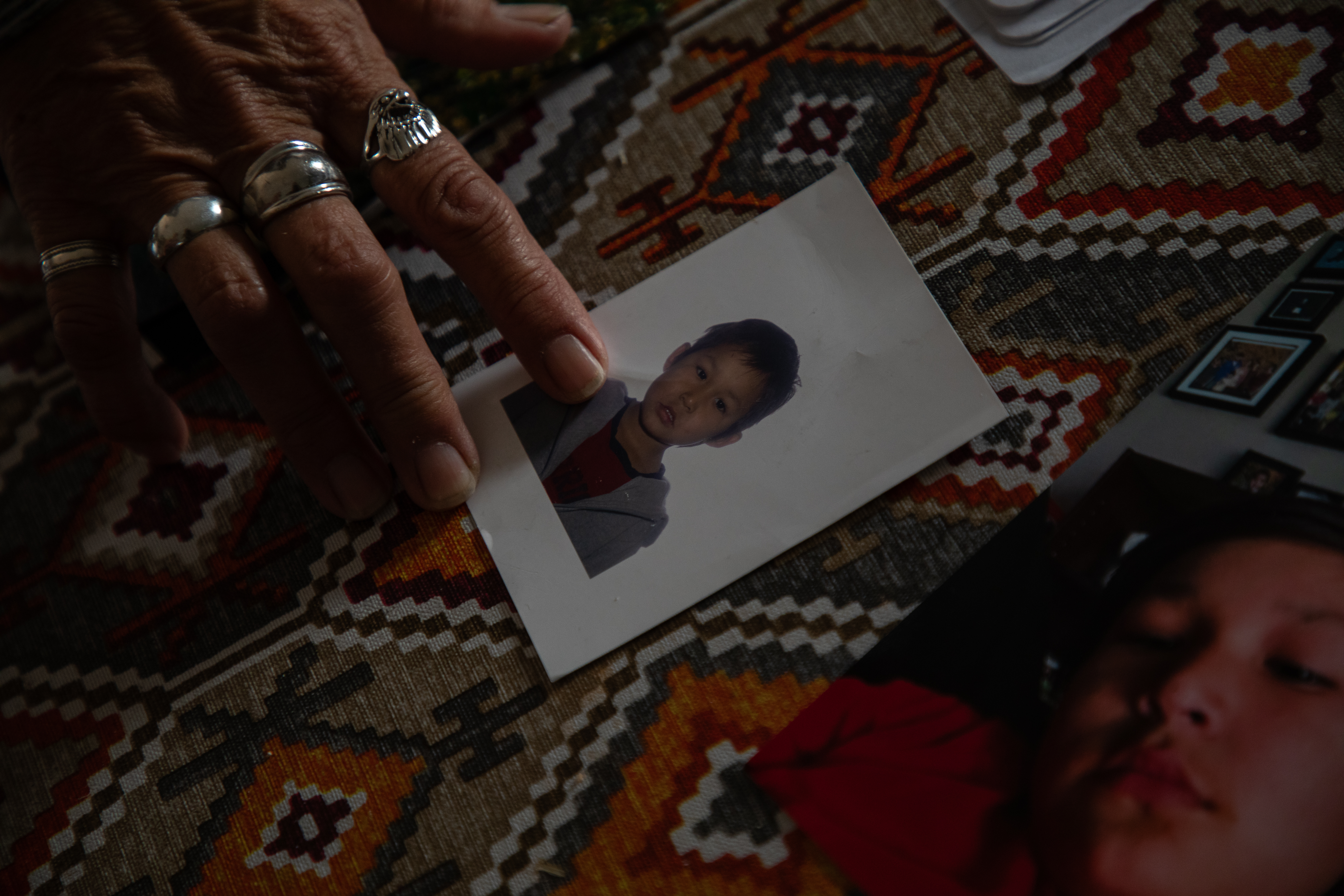 close up of a photo of Hoss Lightning Saddleback as a young child