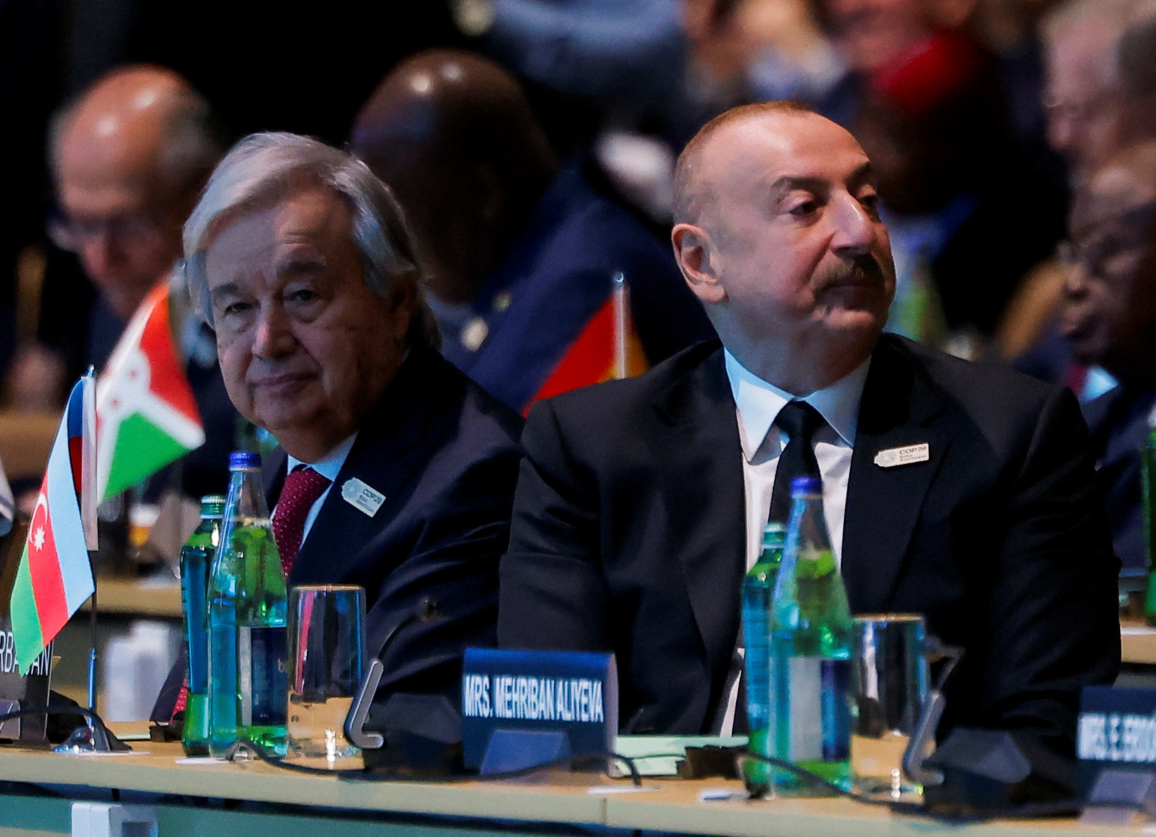Secretary-General of the United Nations Antonio Guterres and President of Azerbaijan Ilham Aliyev attend the Opening Ceremony of the United Nations climate change conference COP29 in Baku, Azerbaijan November 12, 2024. REUTERS/Maxim Shemetov