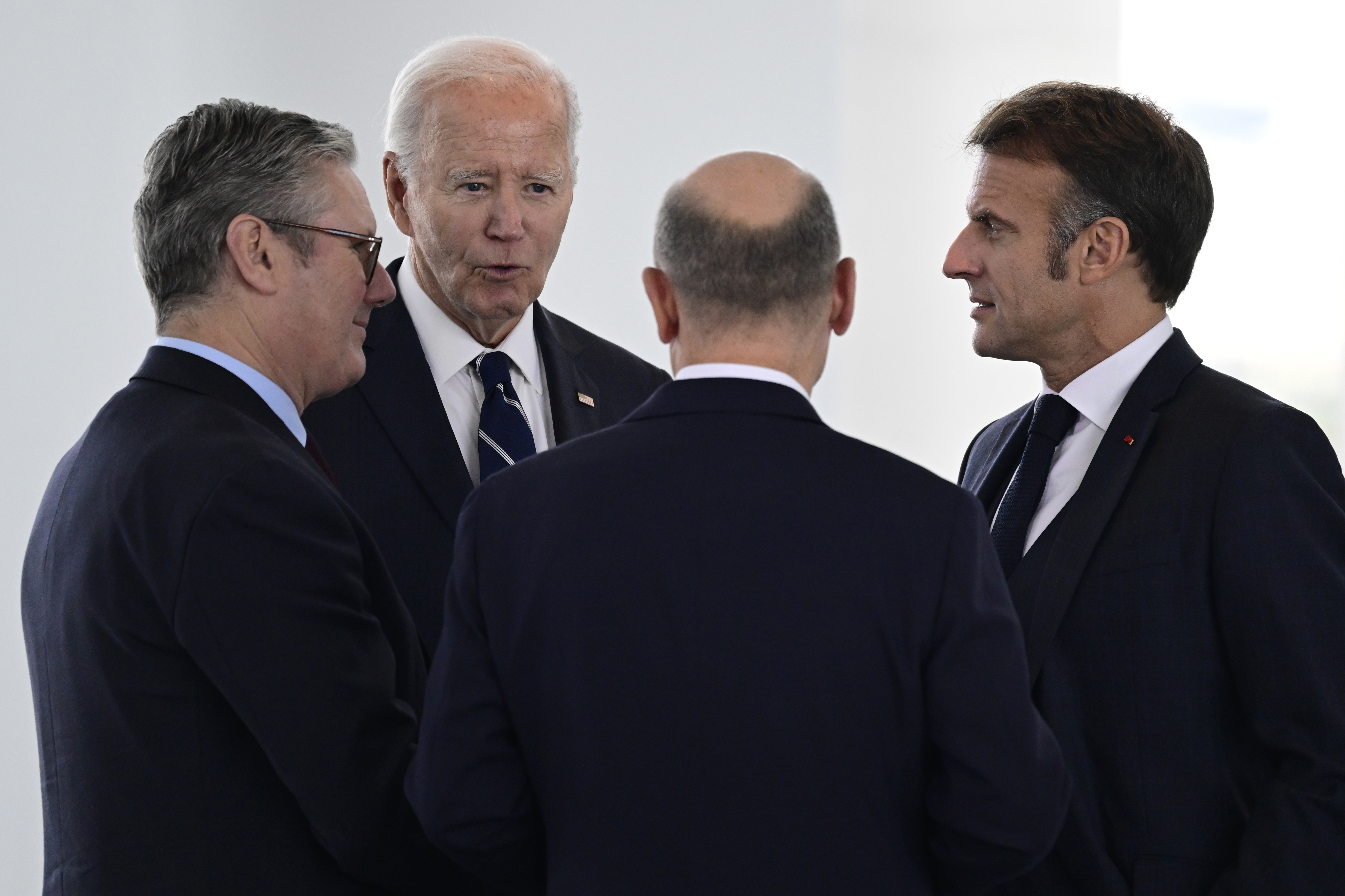 President Joe Biden speaks to world leaders including UK Prime Minister Keir Starmer and France President Emmanuel Macron.