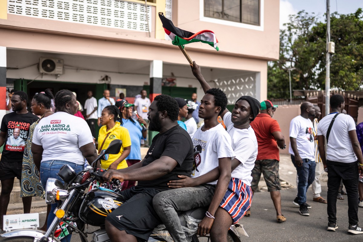 Supporters of National Democratic Congress celebrate in Accra