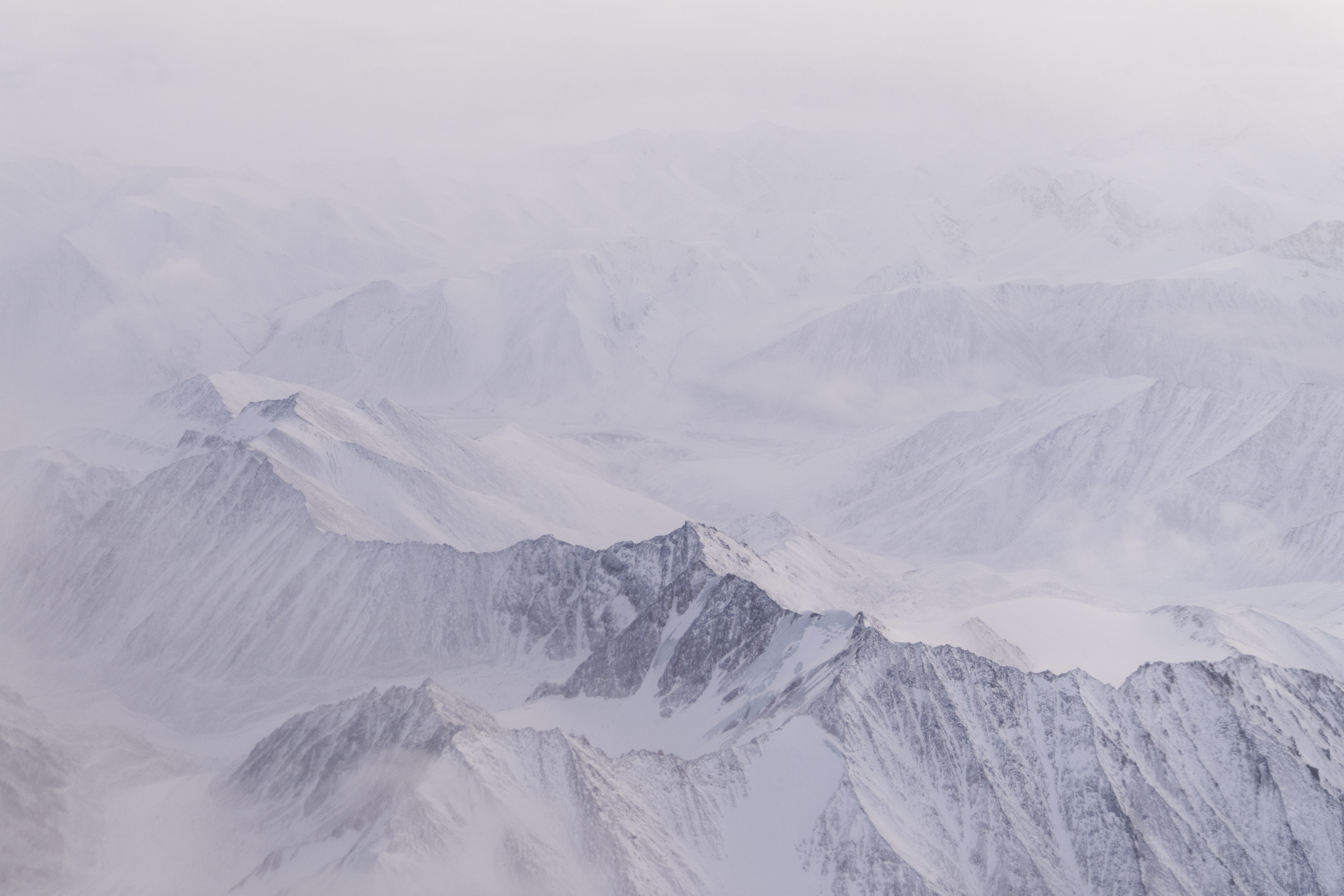 Snow covers the mountains of the Brooks Range in the Arctic National Wildlife Refuge
