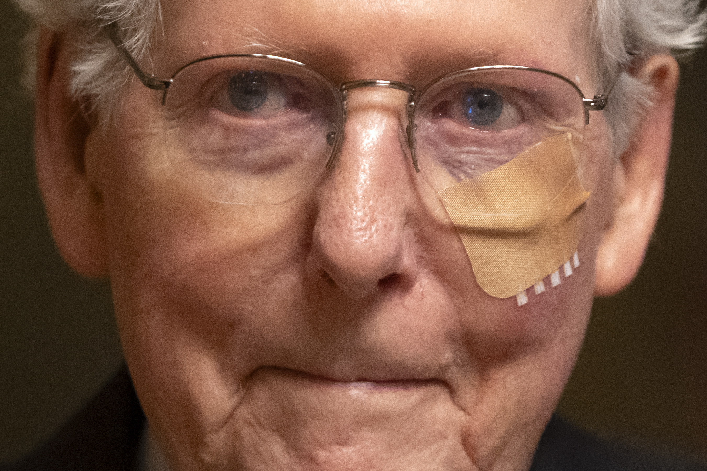 A close-up of Mitch McConnell