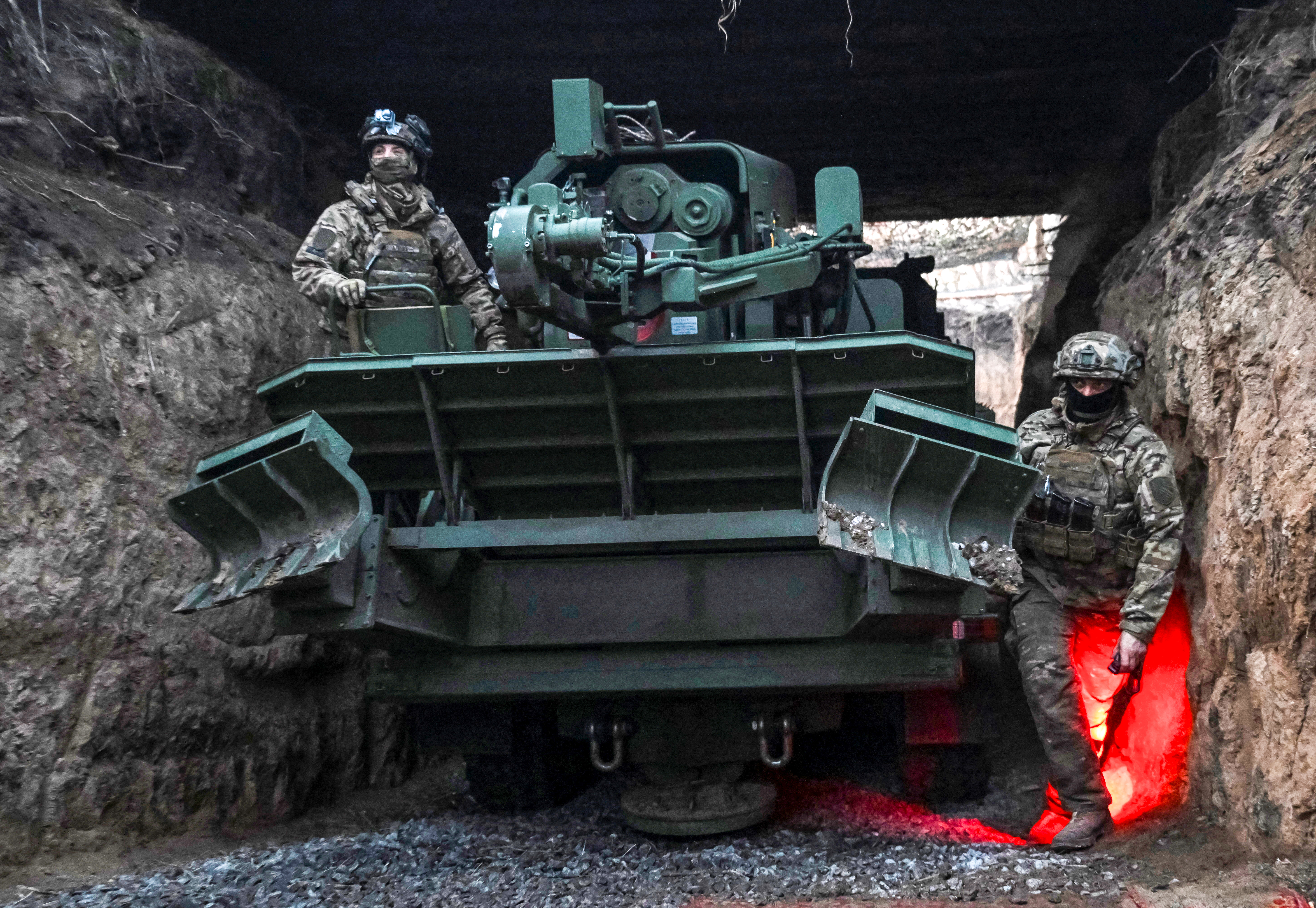 Servicemen from the 128th Separate Territorial Defence Brigade of the Armed Forces of Ukraine