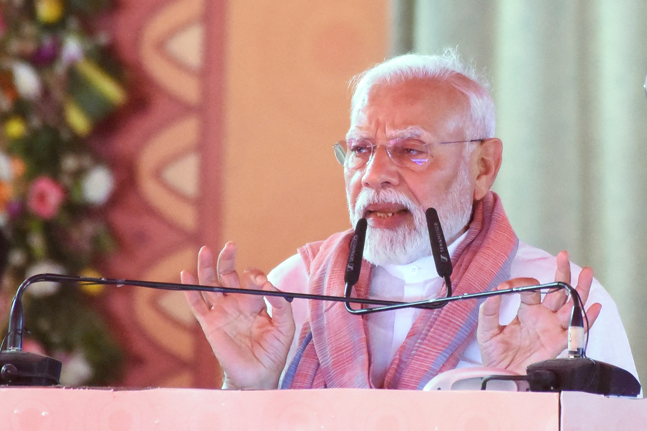 India's Prime Minister Narendra Modi addresses a rally in Madhubani in the eastern state of Bihar, India, [File: Stringer/Reuters]