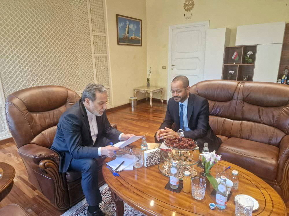 Iran's Foreign Minister Abbas Araghchi meets with Oman's Foreign Minister Sayyid Badr al-Busaidi