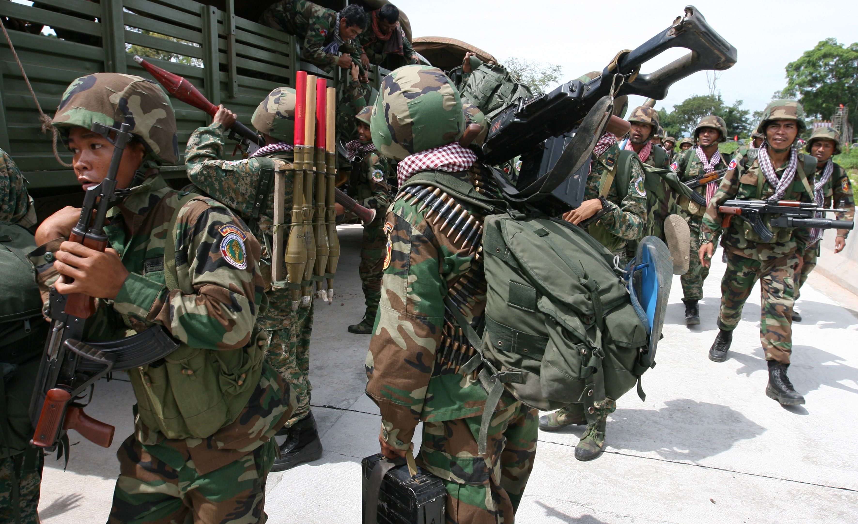 Cambodian soldiers.