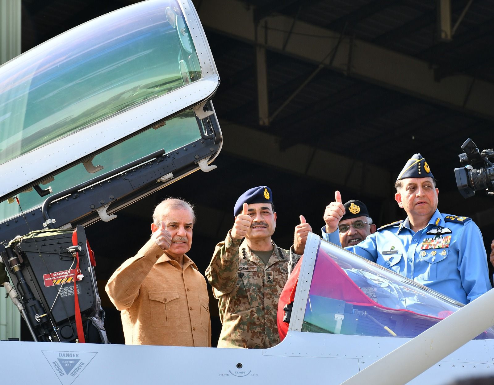 Asim Munir, centre, is only the second army official to be promoted to the rank of Field Marshal in Pakistan's military history. [Handout/Inter-Services Public Relations]