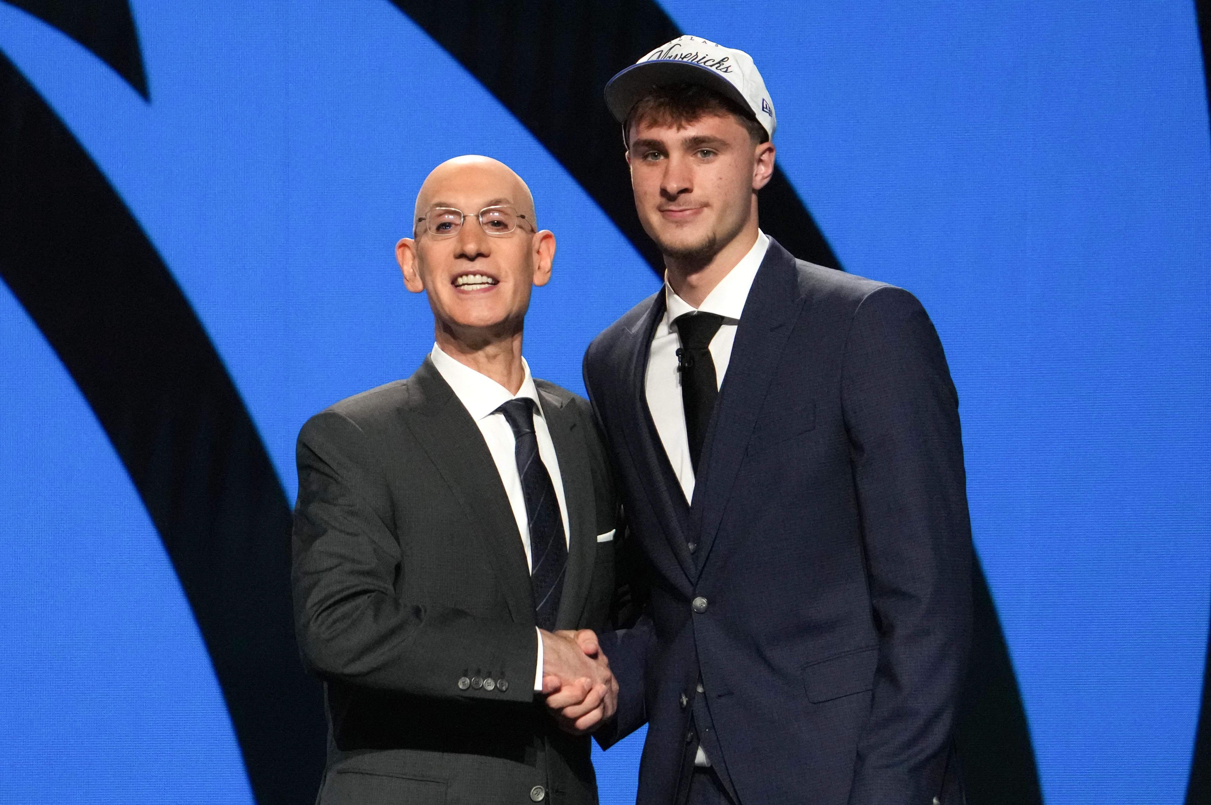 Cooper Flagg with Adam Silver.