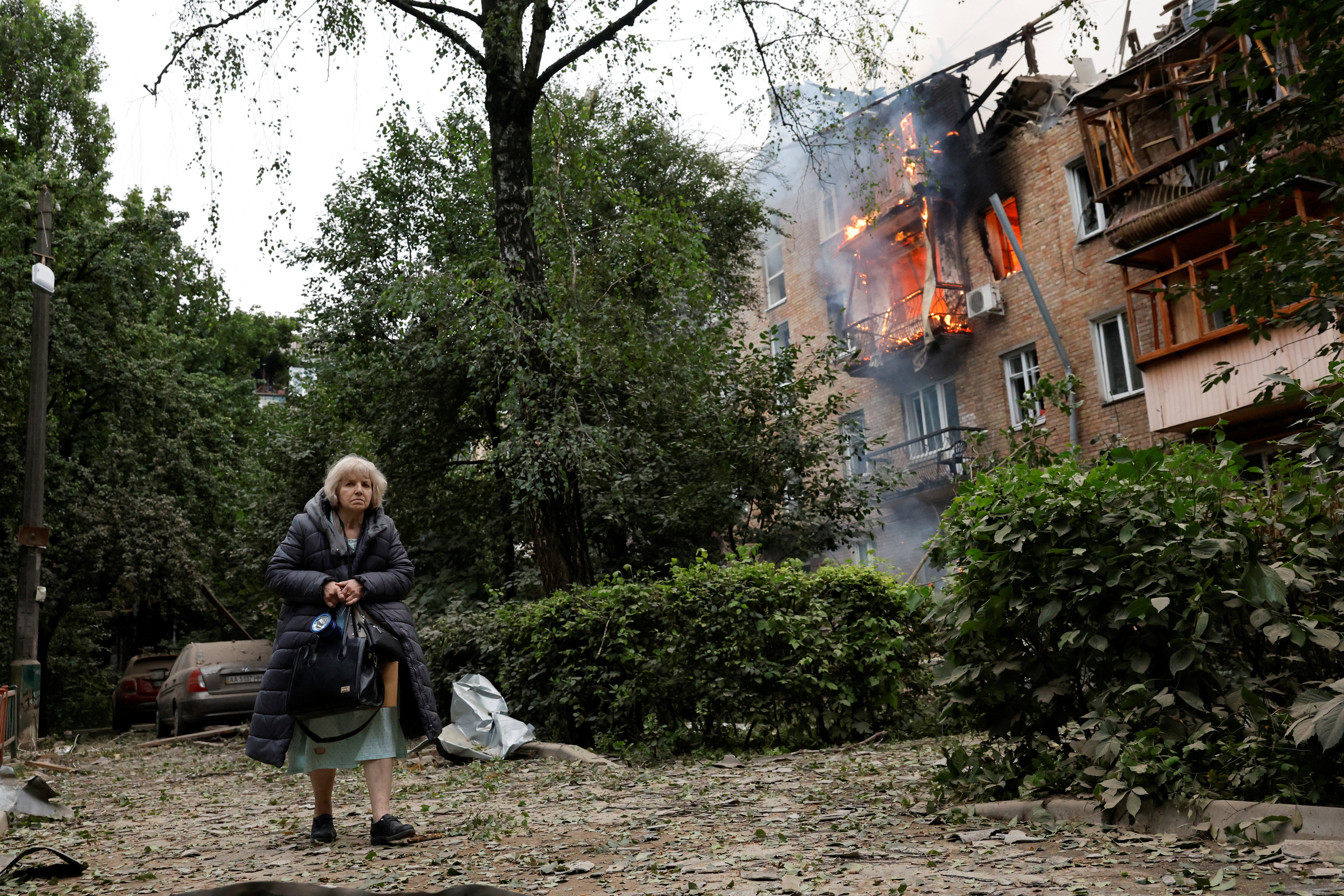 Fires and destruction as missile attacks rattle Ukraine's capital