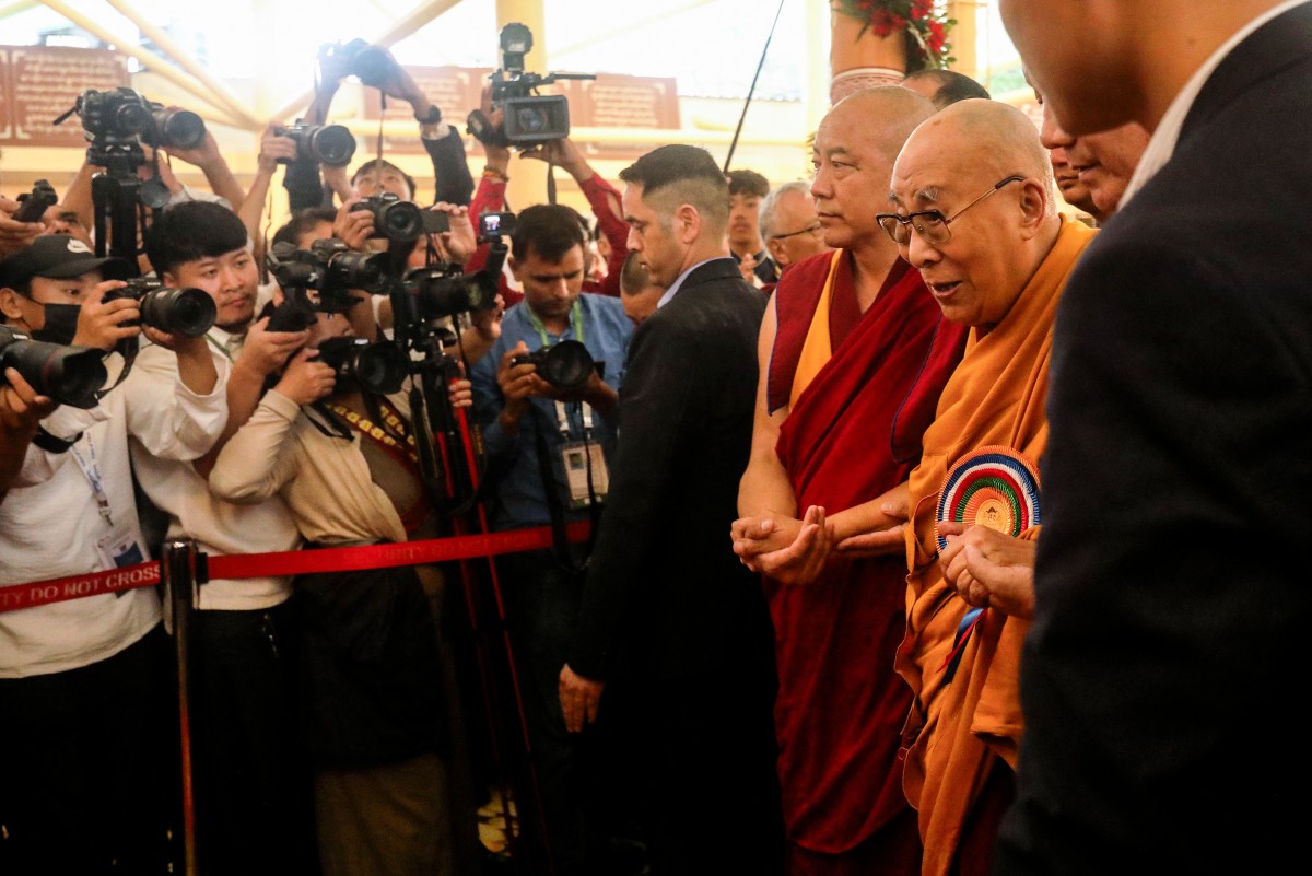 Exiled Tibetan spiritual leader, the Dalai Lama, gave on June 30, the strongest indication yet that the 600-year-old institution would continue after his death, at prayer celebrations for his 90th birthday. The leader, who turns 90 on July 6, is according to Tibetans the 14th reincarnation of the Dalai Lama. (Photo by Sanjay BAID / AFP)