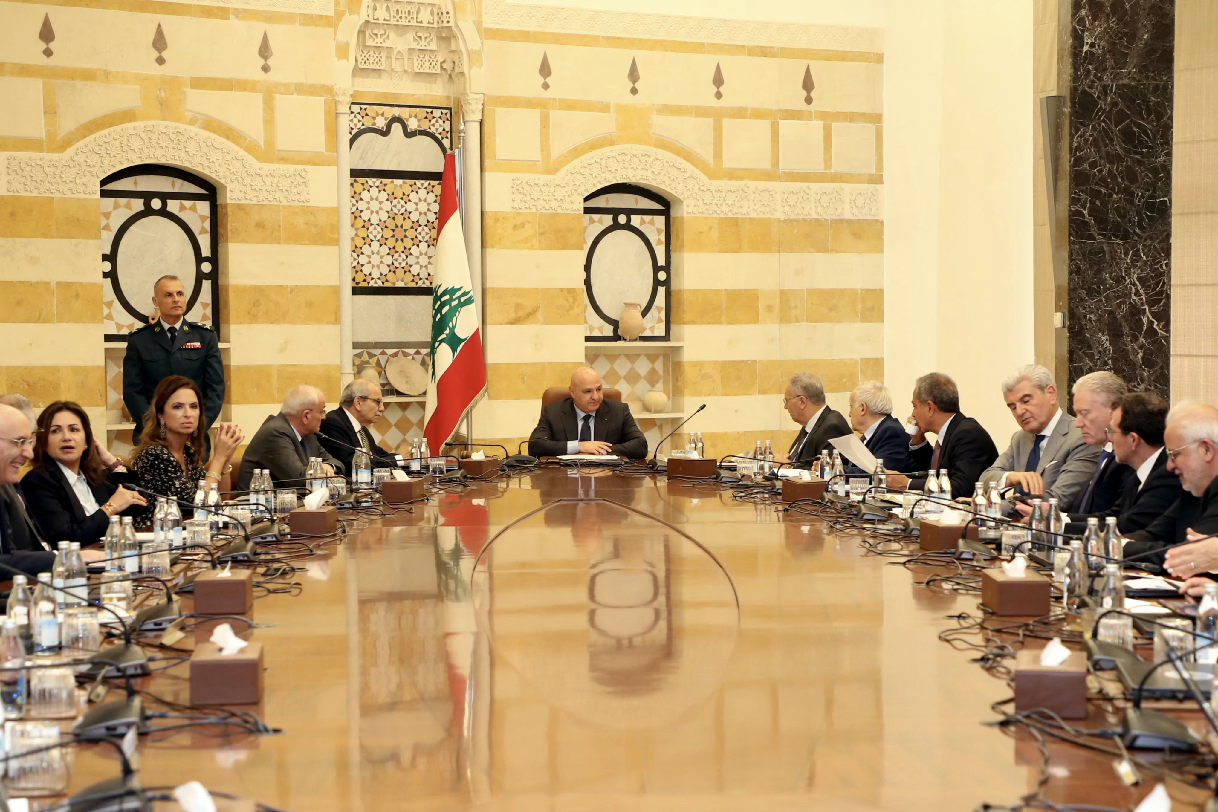 Lebanon's President Joseph Aoun heading a Government meeting
