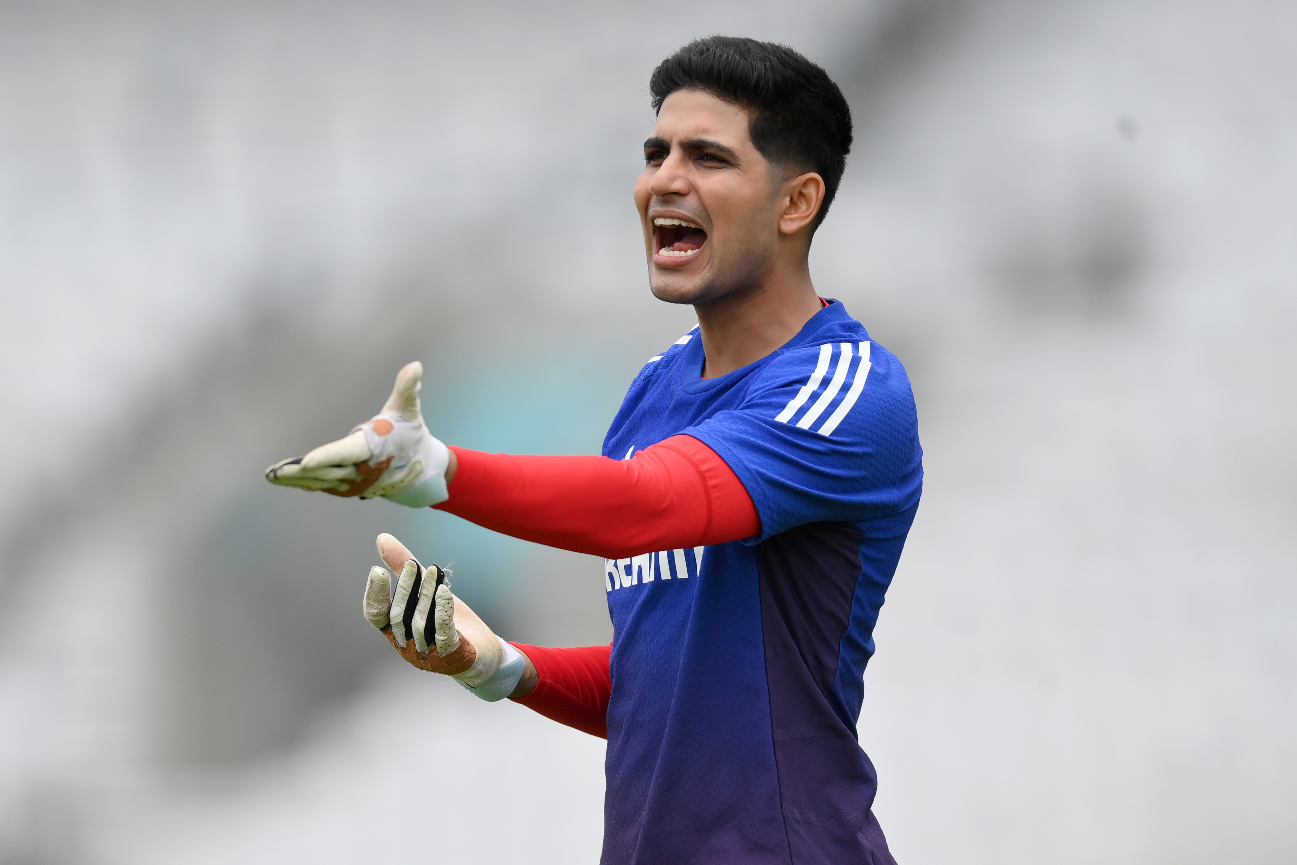 Shubman Gill reacts.