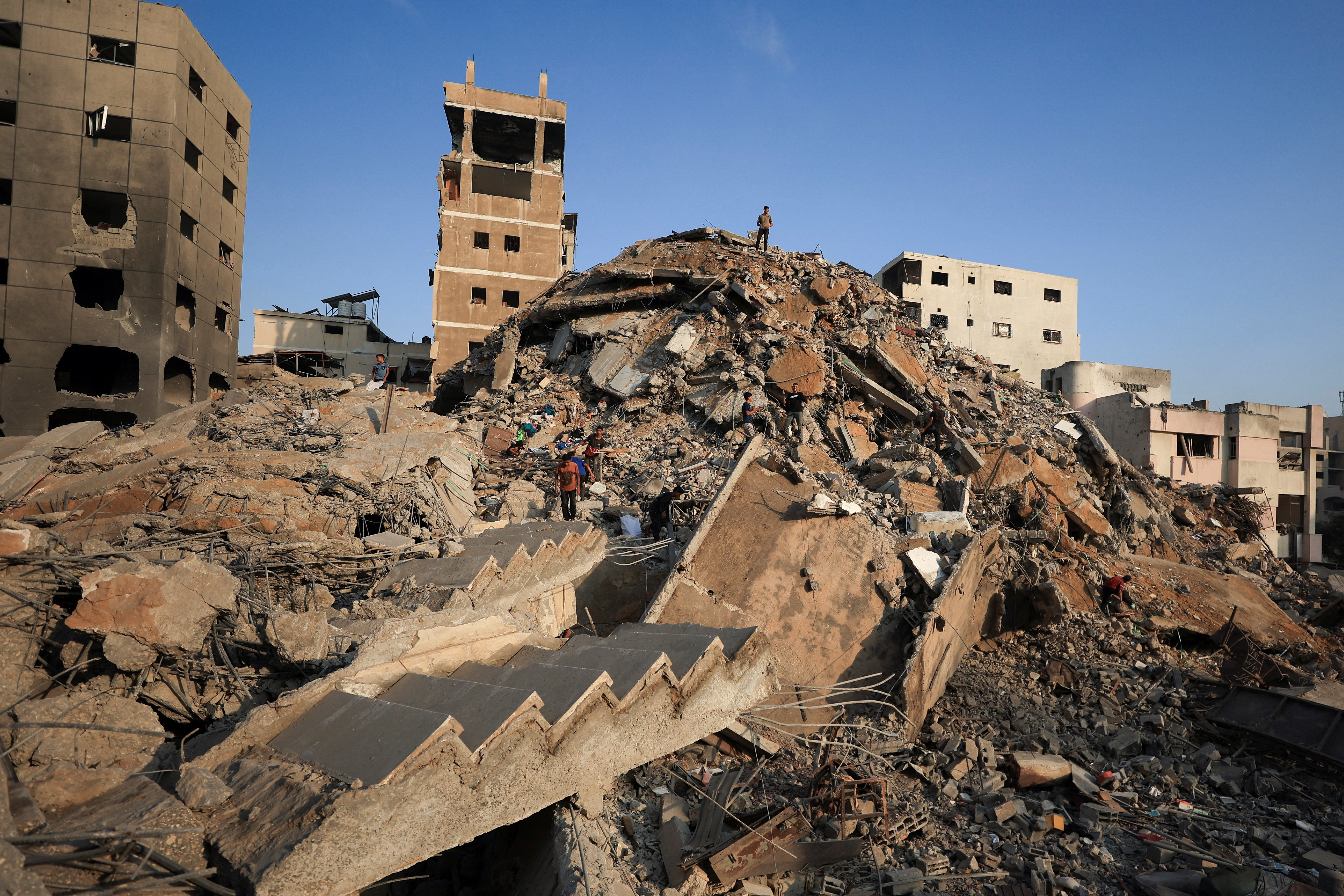 Aftermath of Israeli strikes in Gaza City