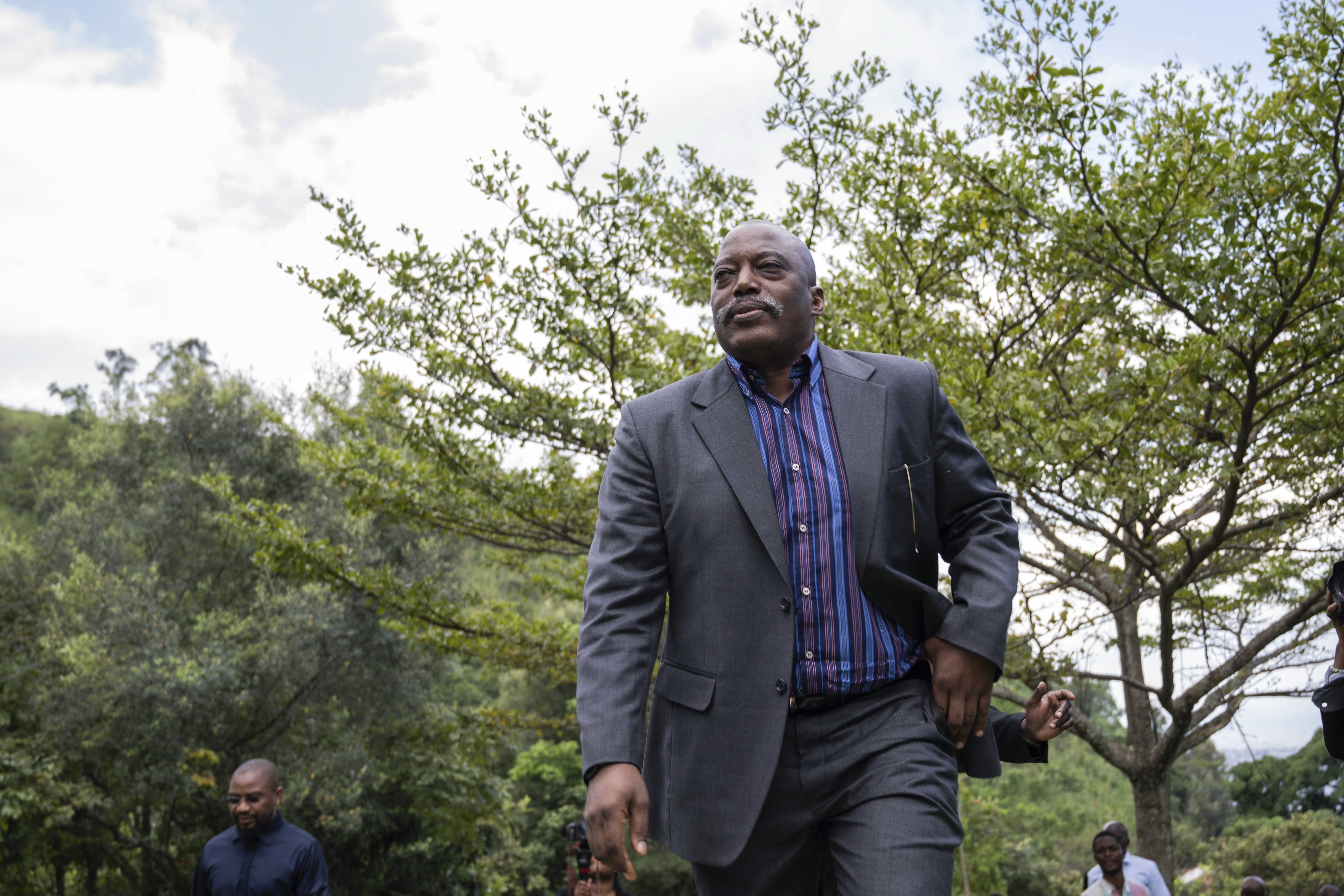 ormer Democratic Republic of the Congo President Joseph Kabila arrives to meet with religious leaders at his Kinyogote residence in M23 controlled Goma, Eastern Congo, May 29, 2025