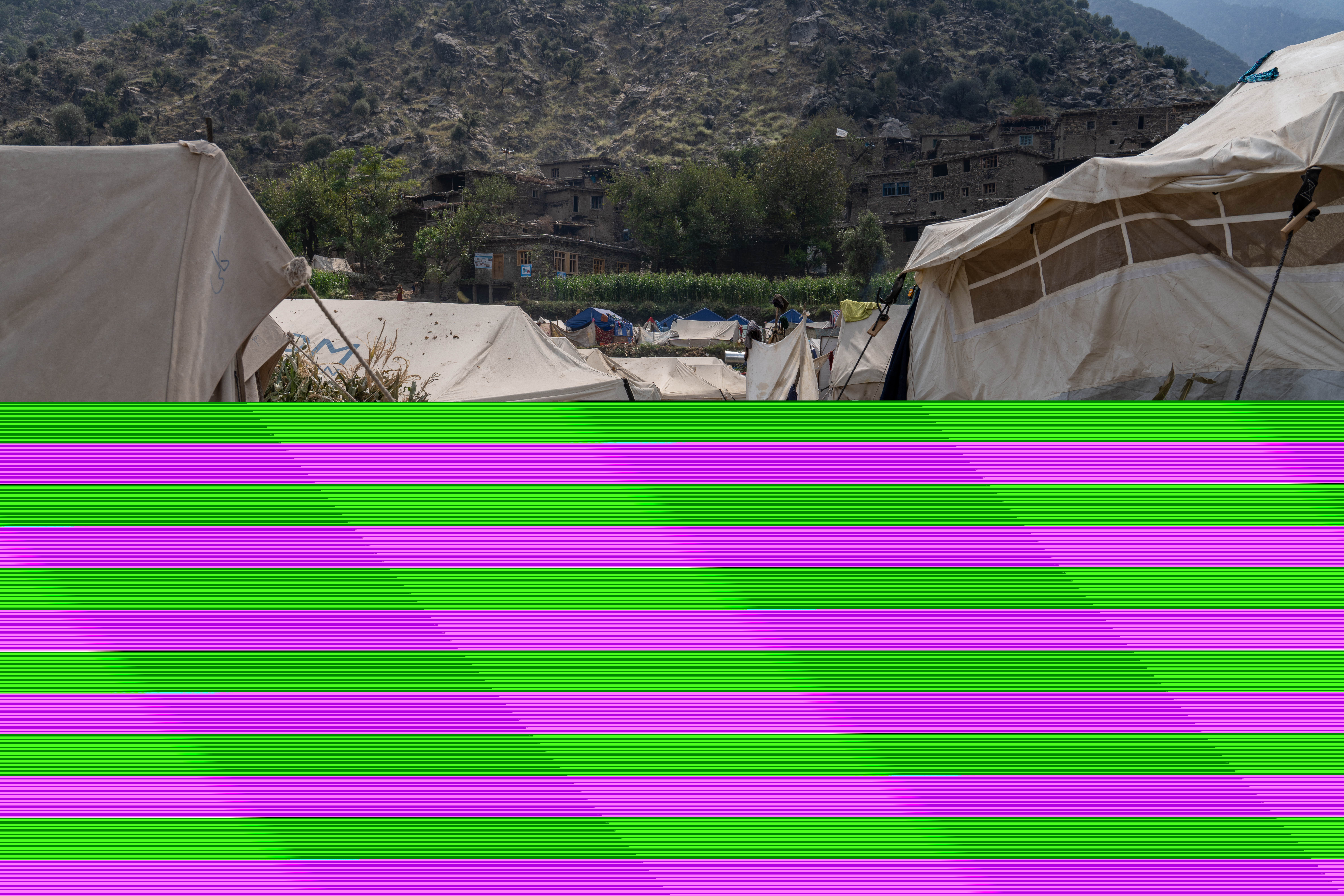 The camp that was build on corn fields in front of Andarlachak village.