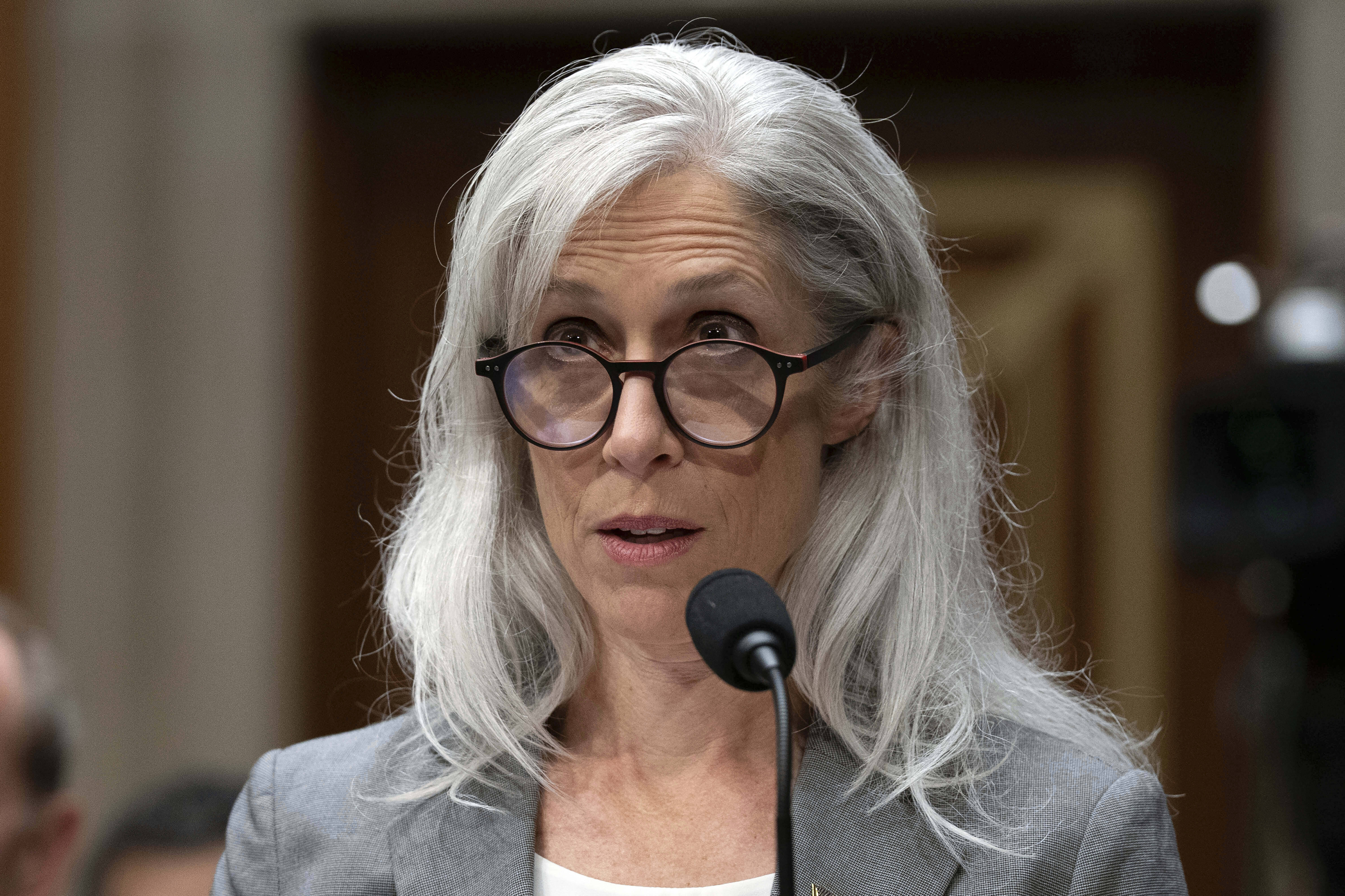 Former Centers for Disease Control and Prevention Director Susan Monarez testifies before the Senate Committee on Health, Education, Labor, and Pensions hearing to examine reviewing recent events at the Centers for Disease Control and Prevention and implications for children's health on Capitol Hill, in Washington, Wednesday, Sept. 17, 2025. (AP Photo/Jose Luis Magana)