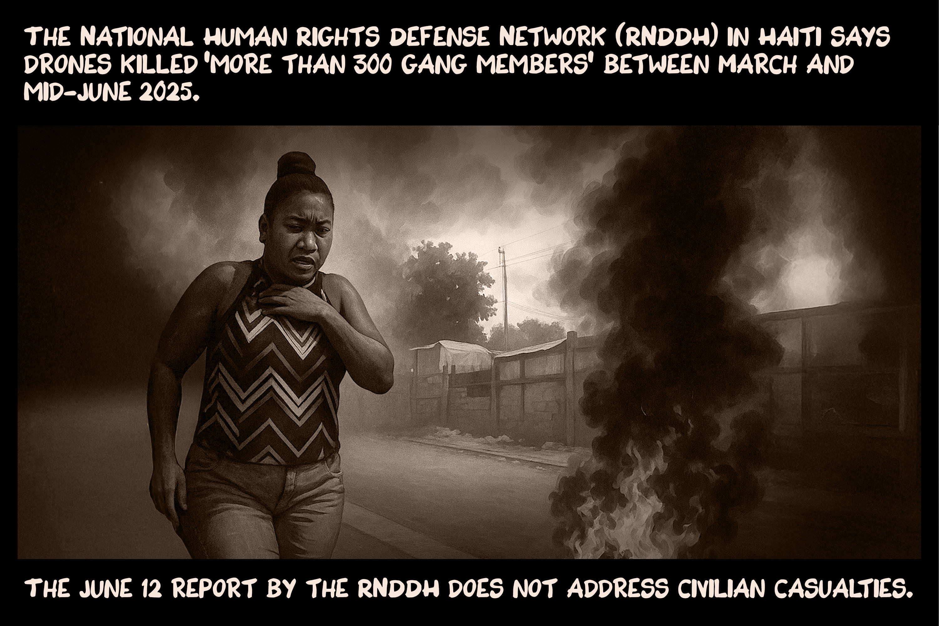 The National Human Rights Defense Network (RNDDH) in Haiti says drones killed ‘more than 300 gang members’ between March and mid-June 2025. The June 12 report by the RNDDH does not address civilian casualties.