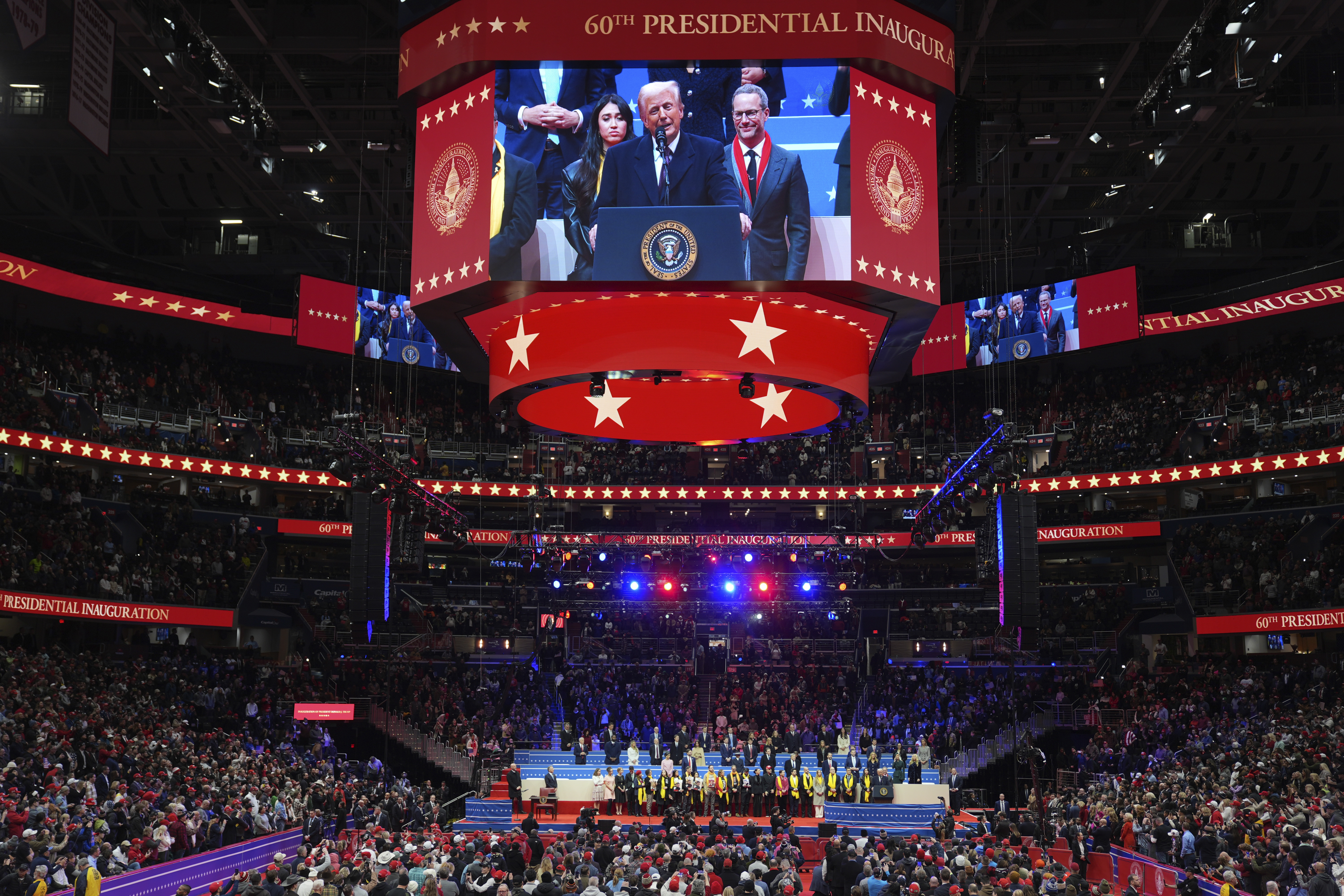 Capitol One Arena set up for Trump's rally