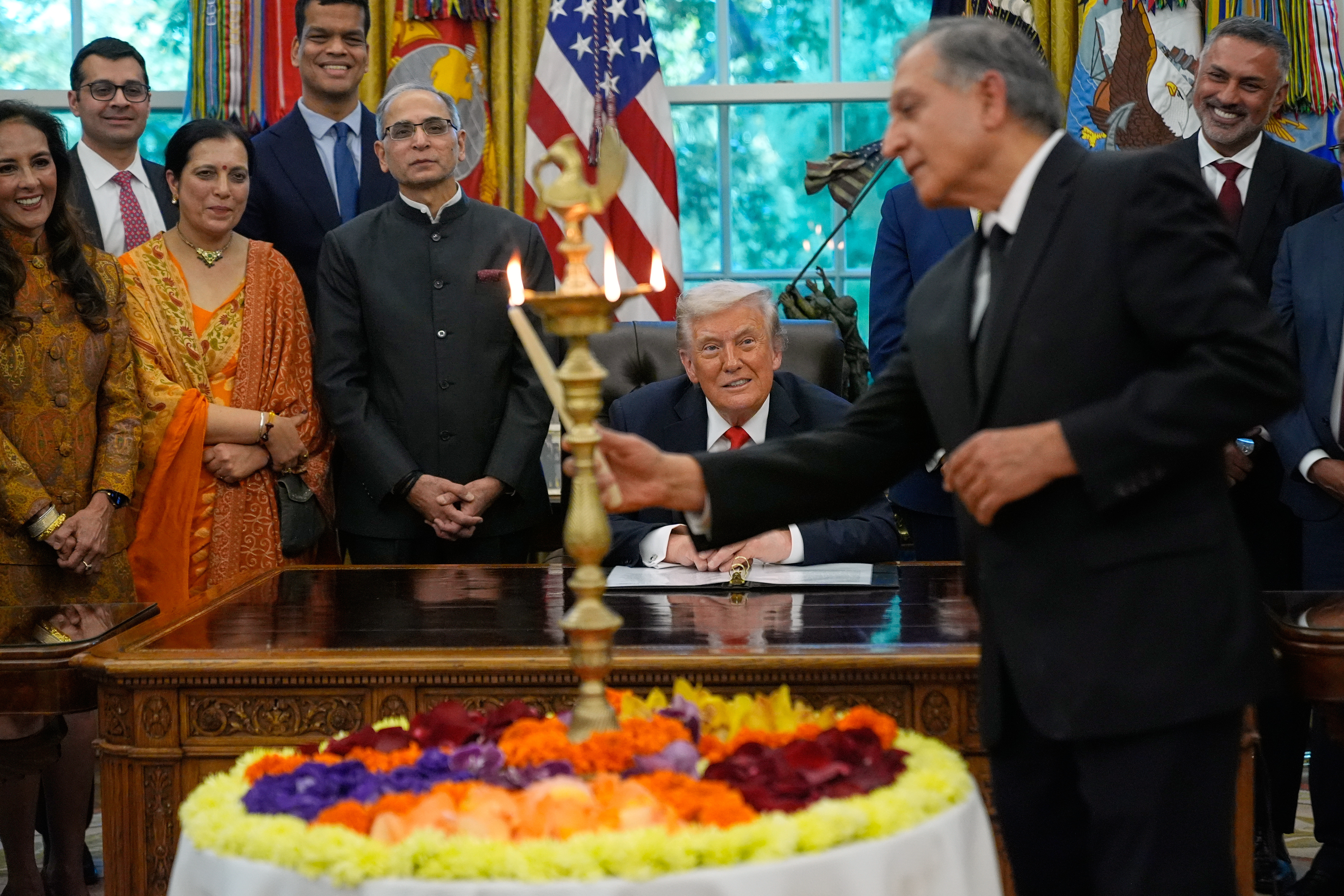 Trump celebrates Diwali in the Oval Office with guests