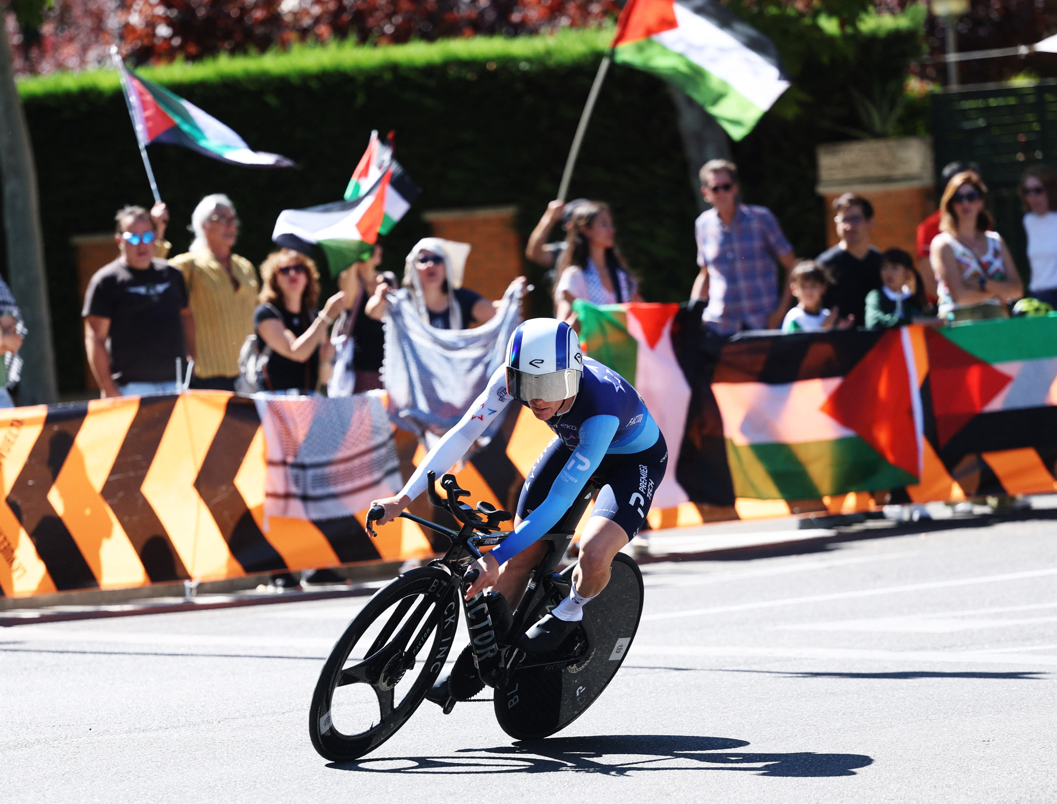The Israel-Premier Tech cyclists were repeatedly targeted by pro-Palestine protests at the Vuelta a Espana race in Spain